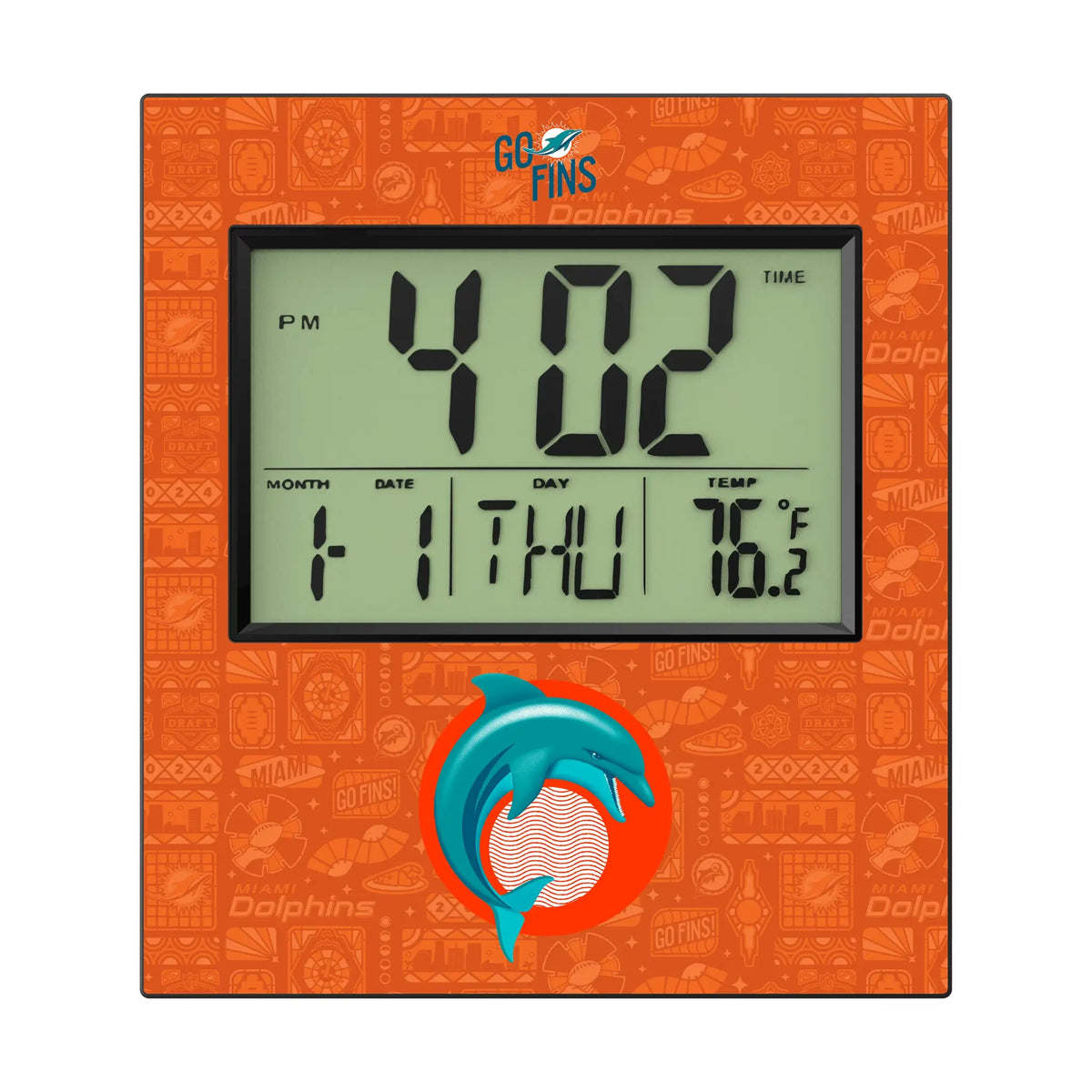 Miami Dolphins Deco Wall Clock