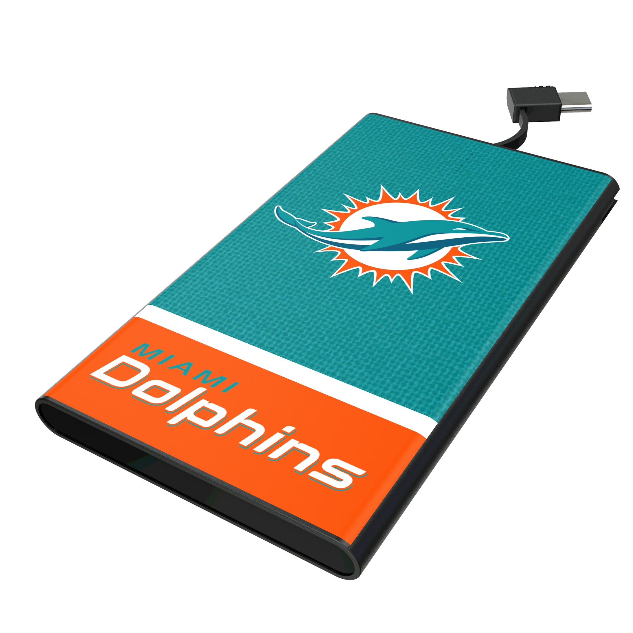 Miami Dolphins Endzone Solid 5000mAh Flat Powerbank