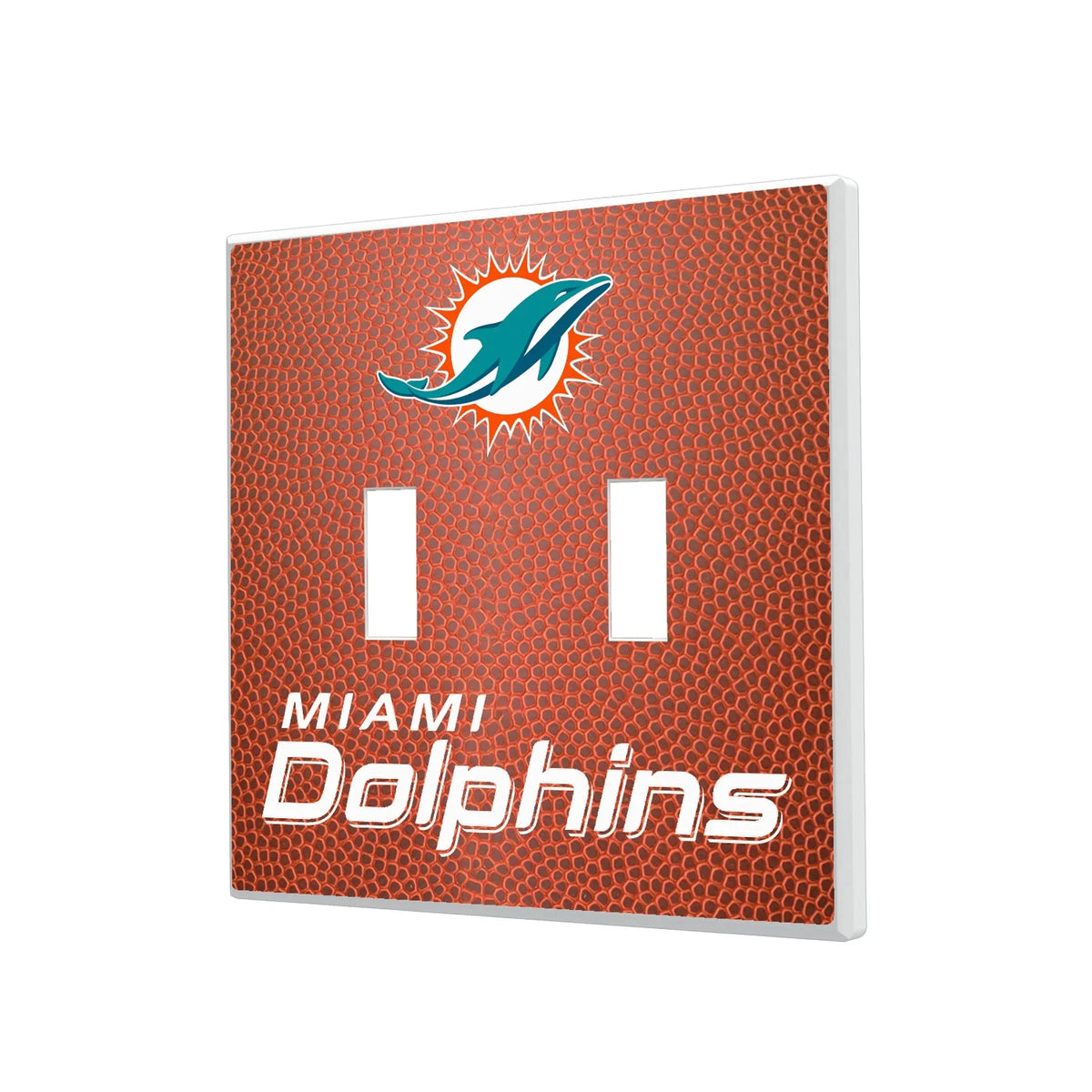 Miami Dolphins Football Hidden-Screw Light Switch Plate#Style_Double Toggle