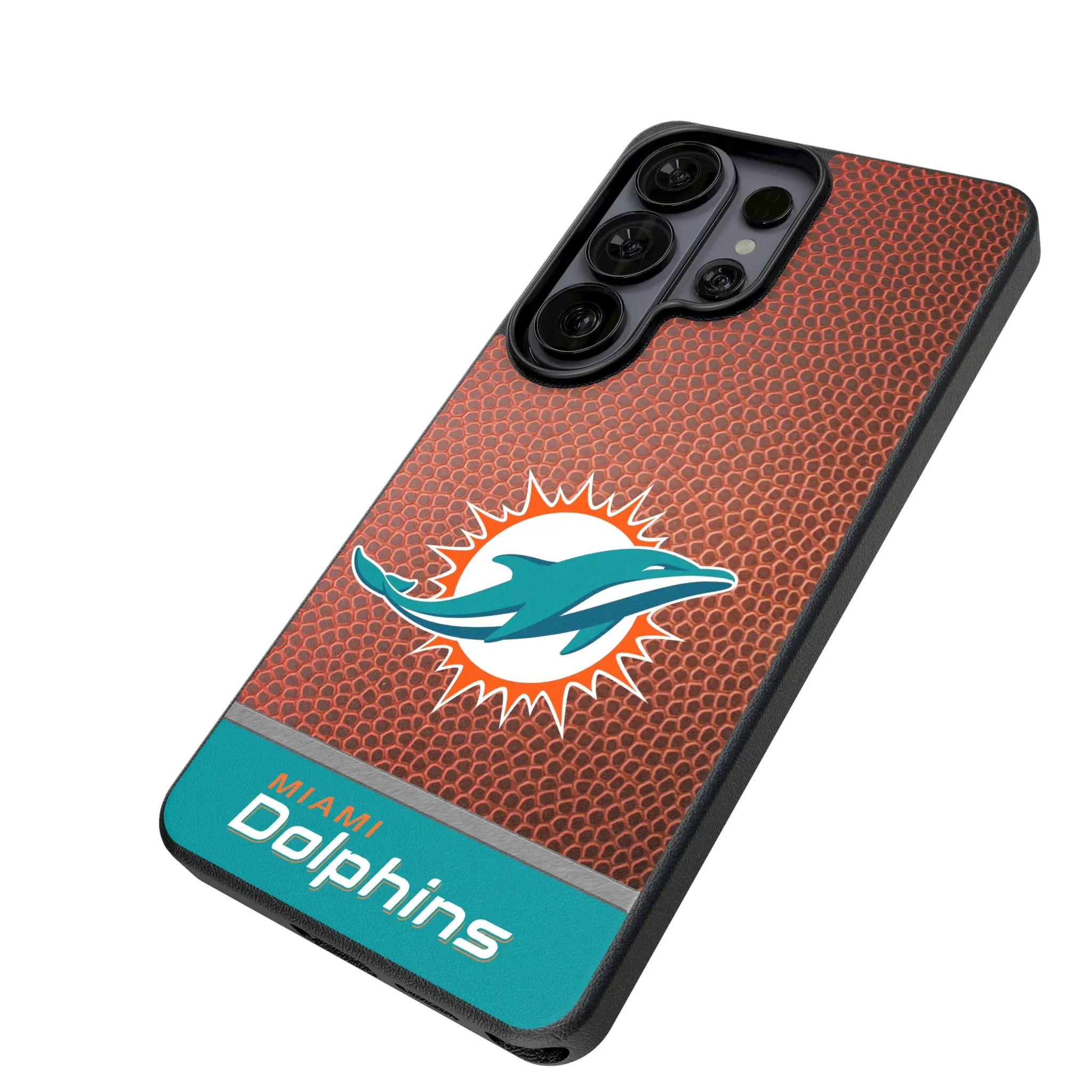 Miami Dolphins Football Wordmark Galaxy MagSafe Compatible Phone Case for Samsung Galaxy - Isometric View#Device_Galaxy S26 Ultra