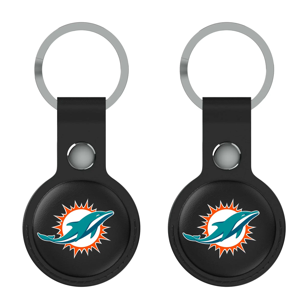 Miami Dolphins Insignia AirTag Black Airtag Holder 2-Pack
