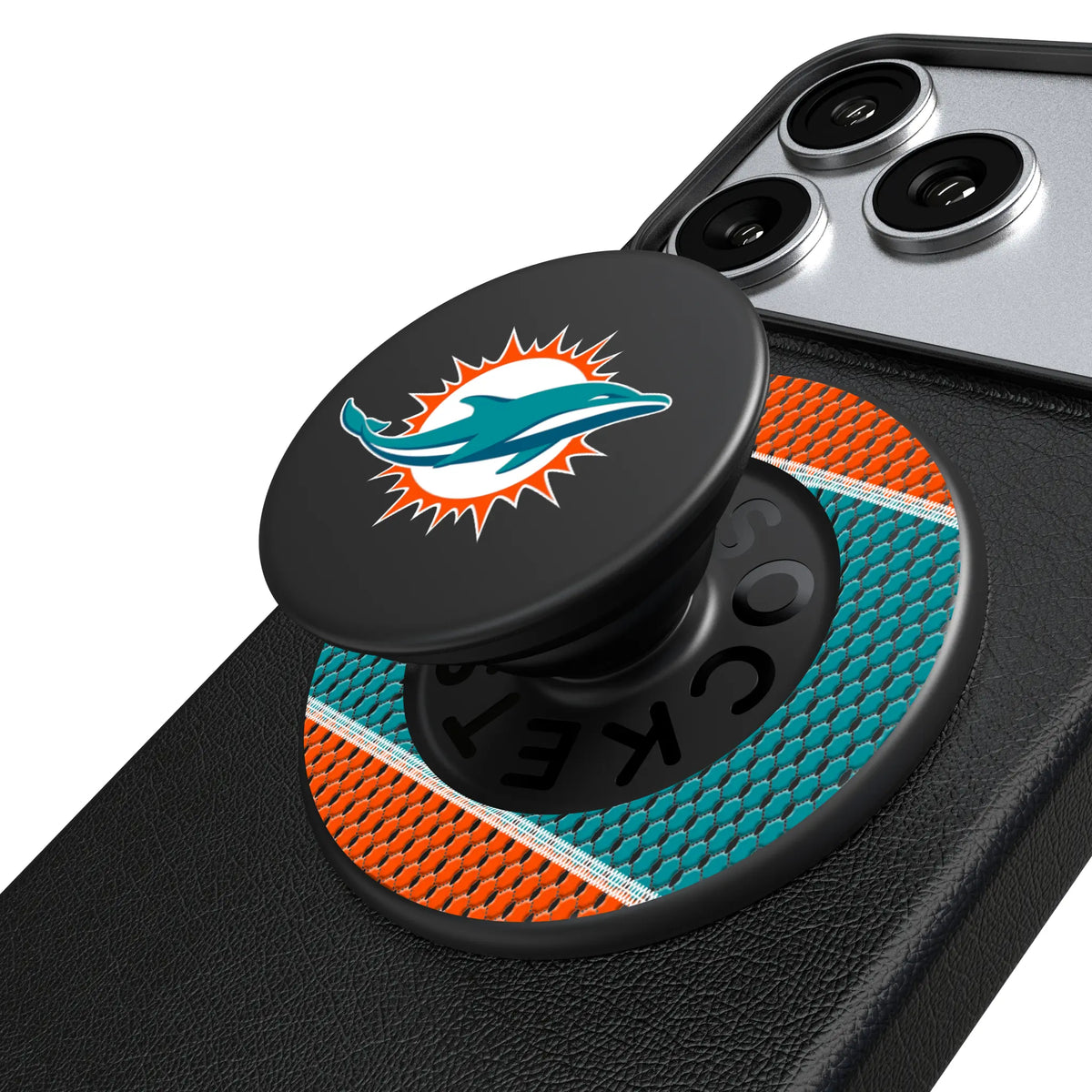 Miami Dolphins Mesh Popsockets Round Magnetic
