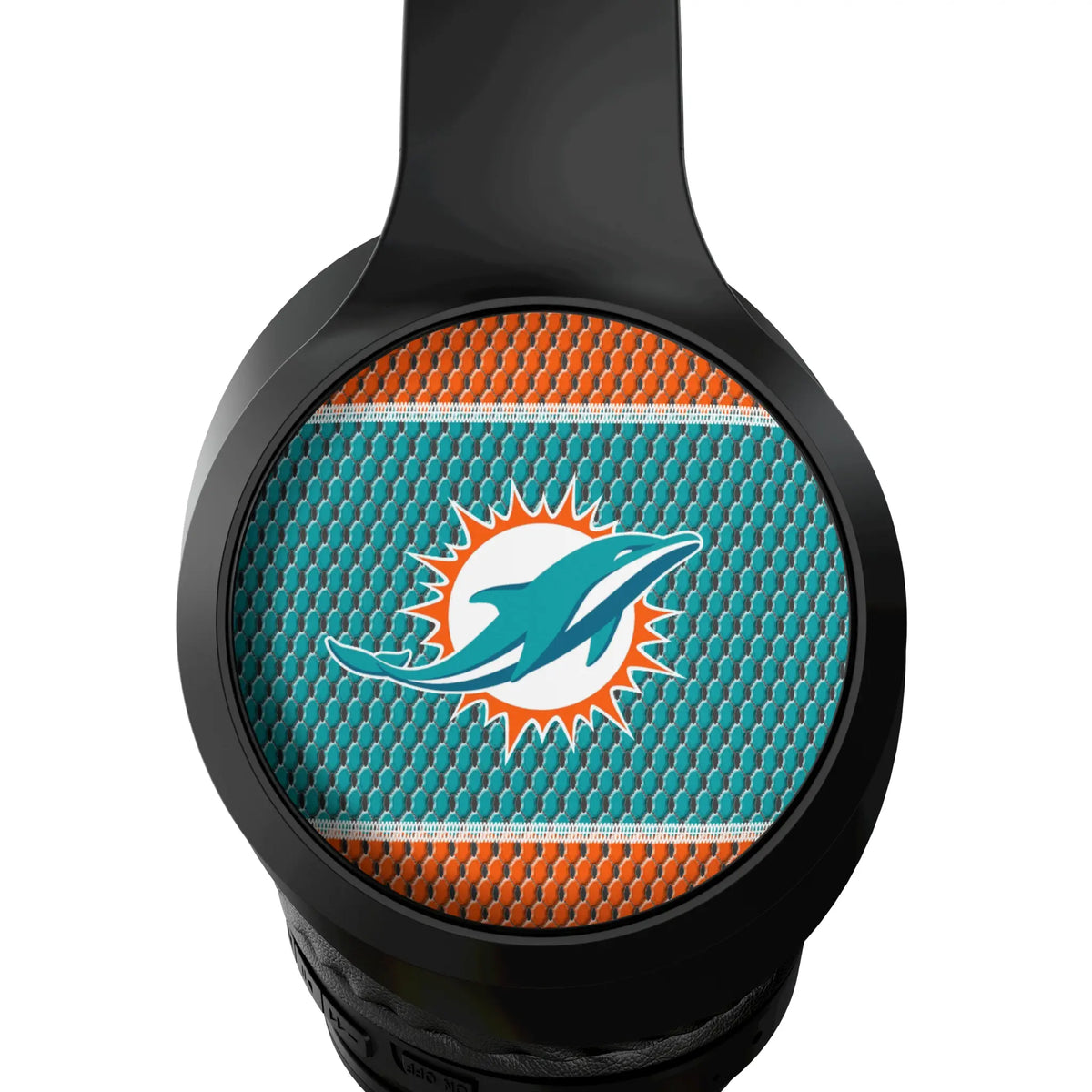 Miami Dolphins Mesh Wireless Over-Ear Headphones With Case - Detail