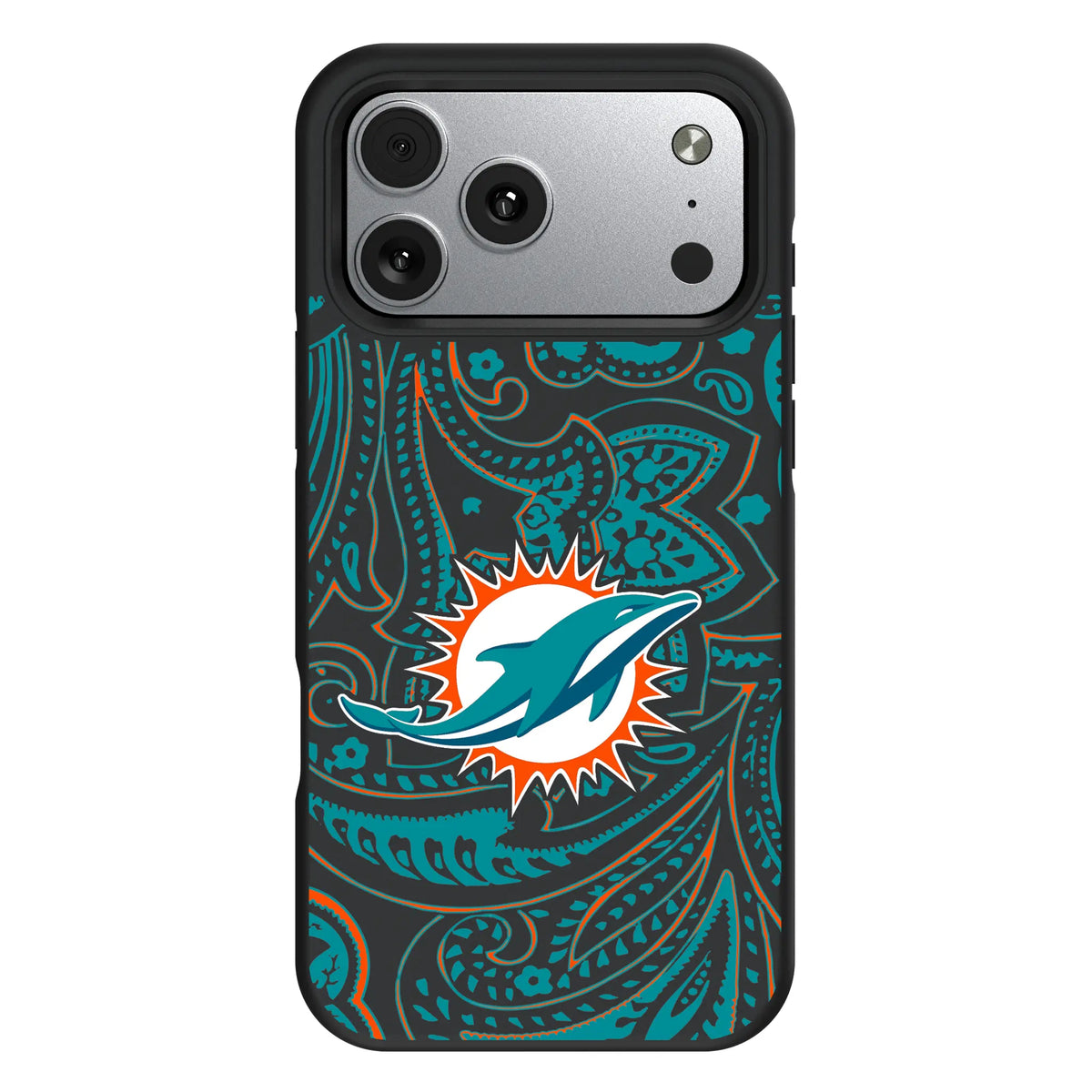 Miami Dolphins Paisley iPhone Bump Phone Case for Apple iPhone#Device_iPhone 17 Pro Max