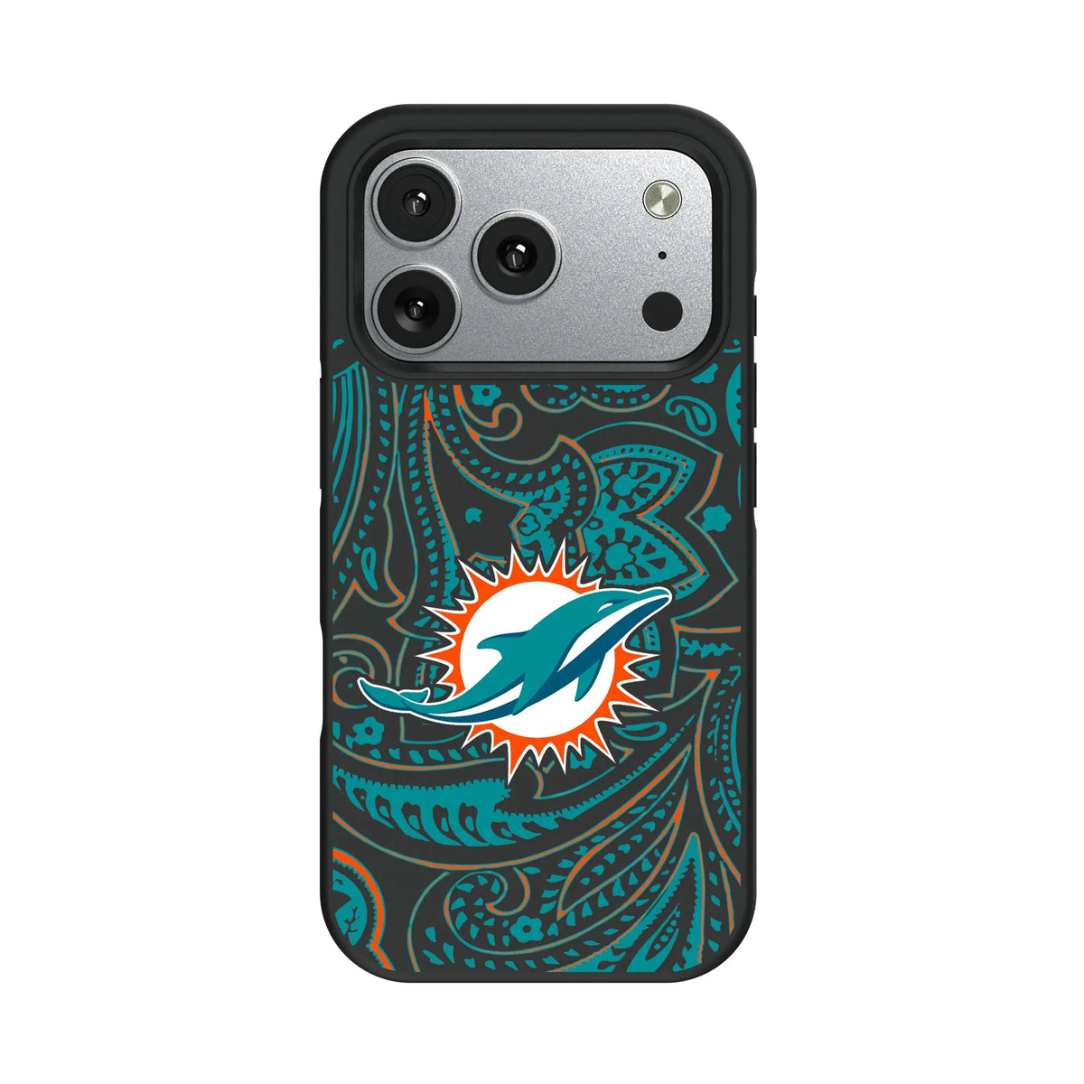 Miami Dolphins Paisley iPhone Bump Phone Case for Apple iPhone#Device_iPhone 17 Pro