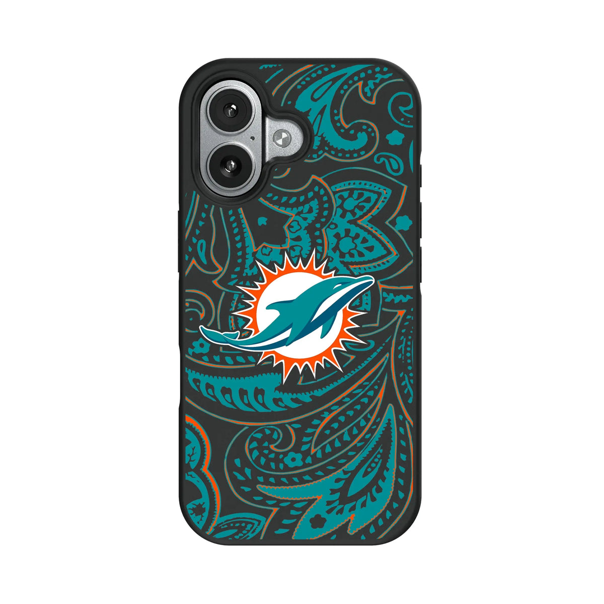 Miami Dolphins Paisley iPhone Bump Phone Case for Apple iPhone#Device_iPhone 17