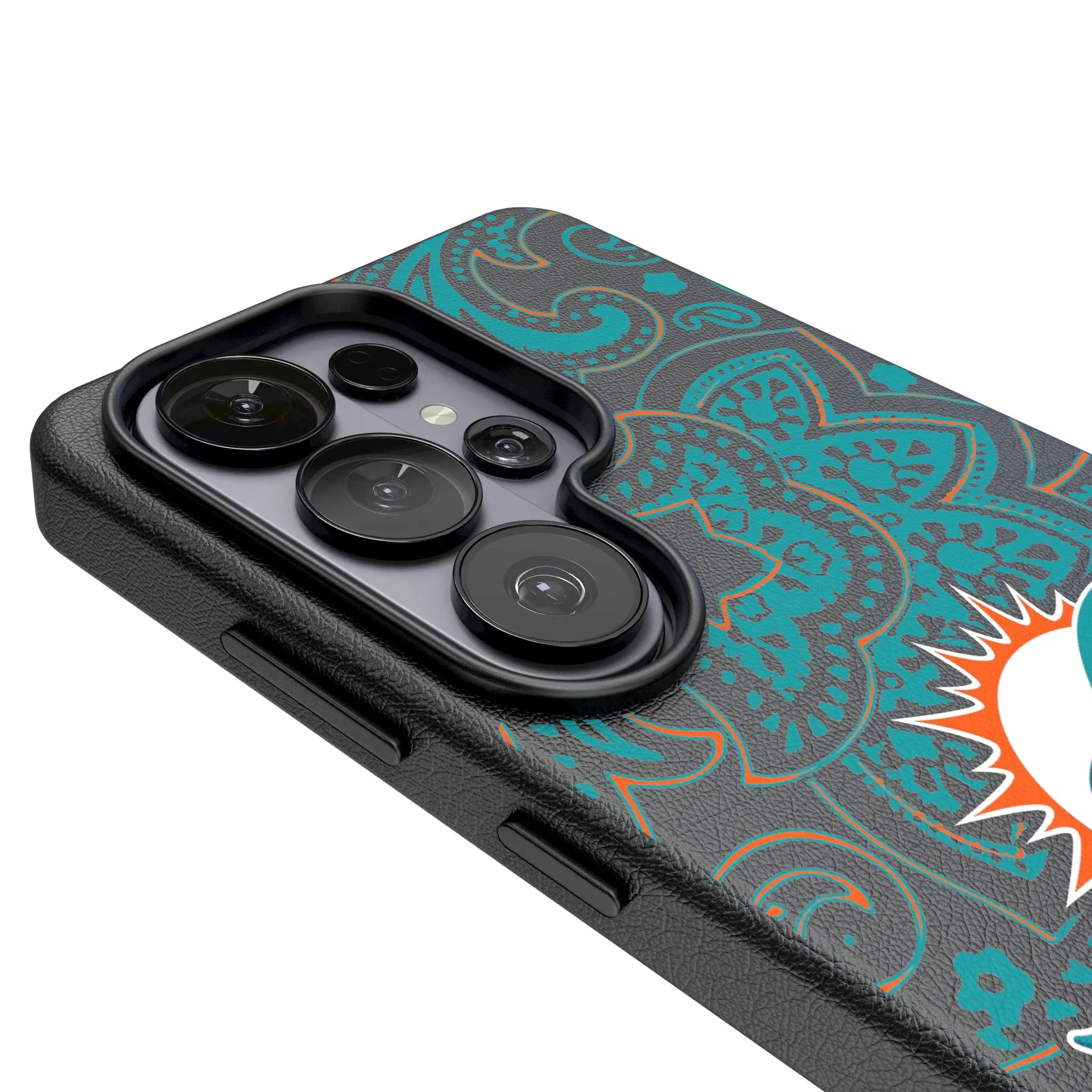 Miami Dolphins Paisley Galaxy MagSafe Compatible Phone Case for Samsung Galaxy - Detail#Device_Galaxy S26 Ultra