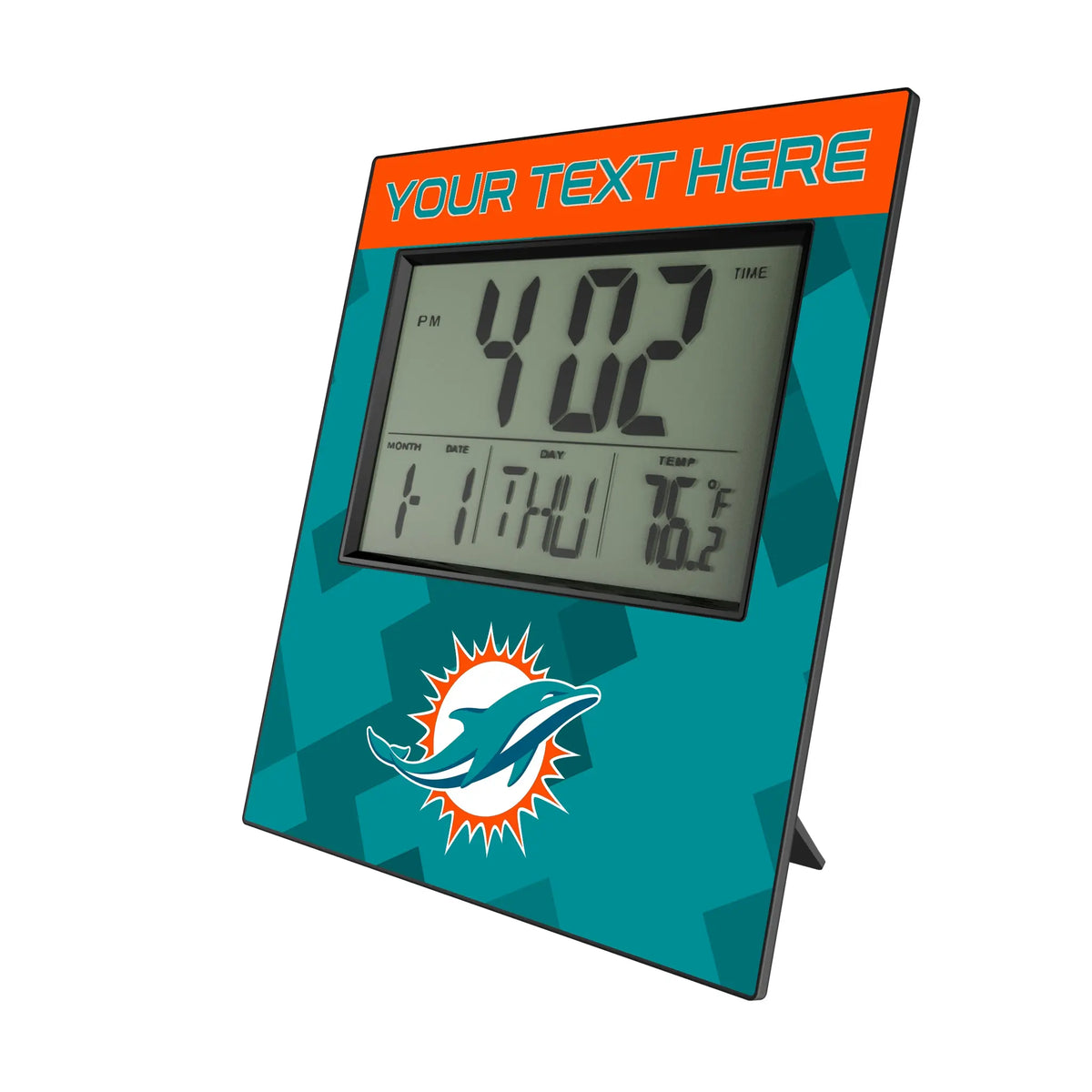 Miami Dolphins Personalized Color Block Wall Clock