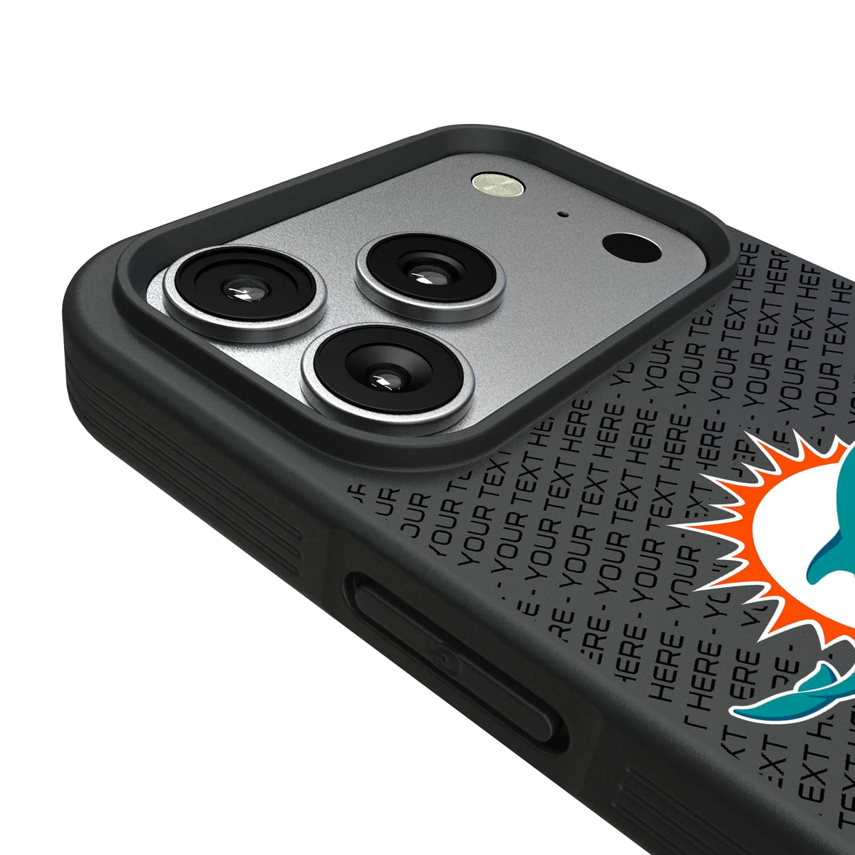 Miami Dolphins Personalized EndZone Plus iPhone Bump Phone Case for Apple iPhone - Detail#Device_iPhone 17 Pro