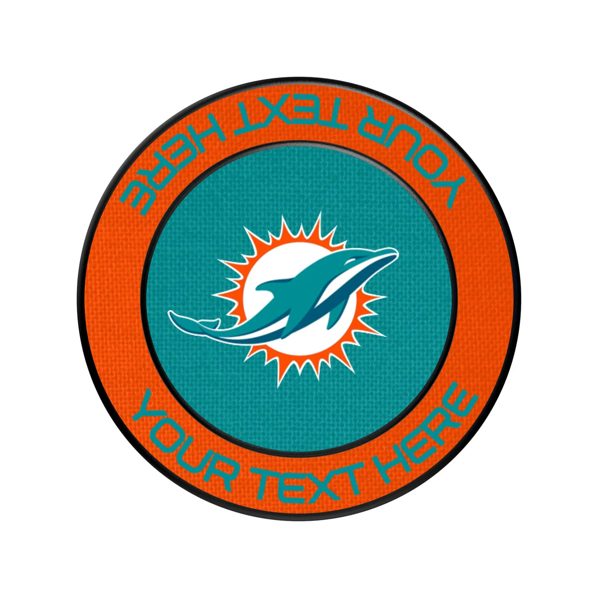 Miami Dolphins Personalized Endzone Solid Popsockets Round Magnetic