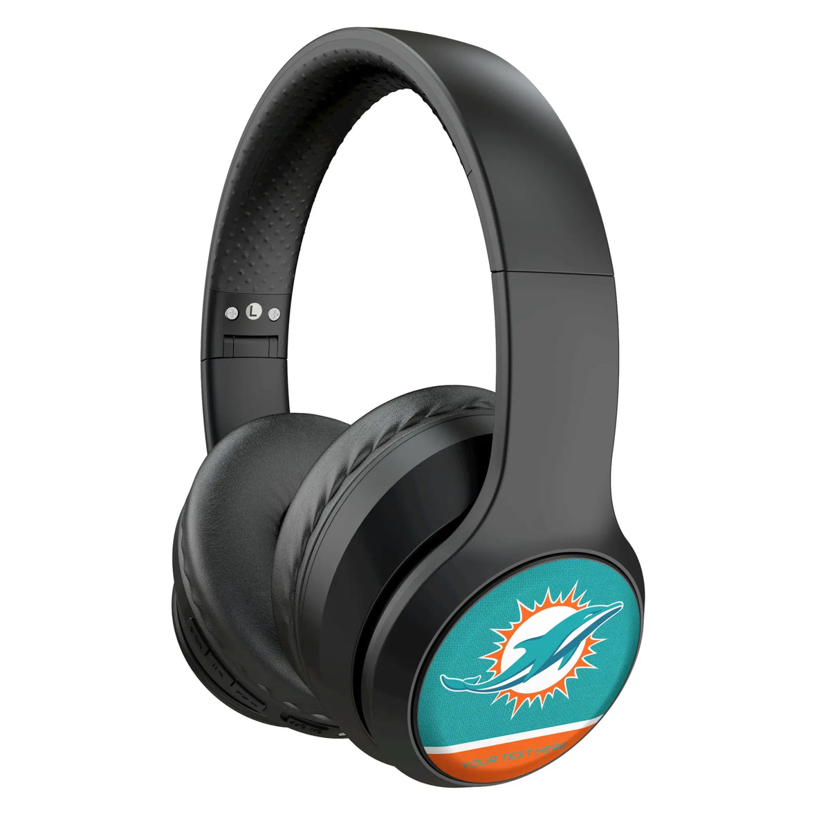 Miami Dolphins Personalized Endzone Solid Wireless Over-Ear Headphones With Case
