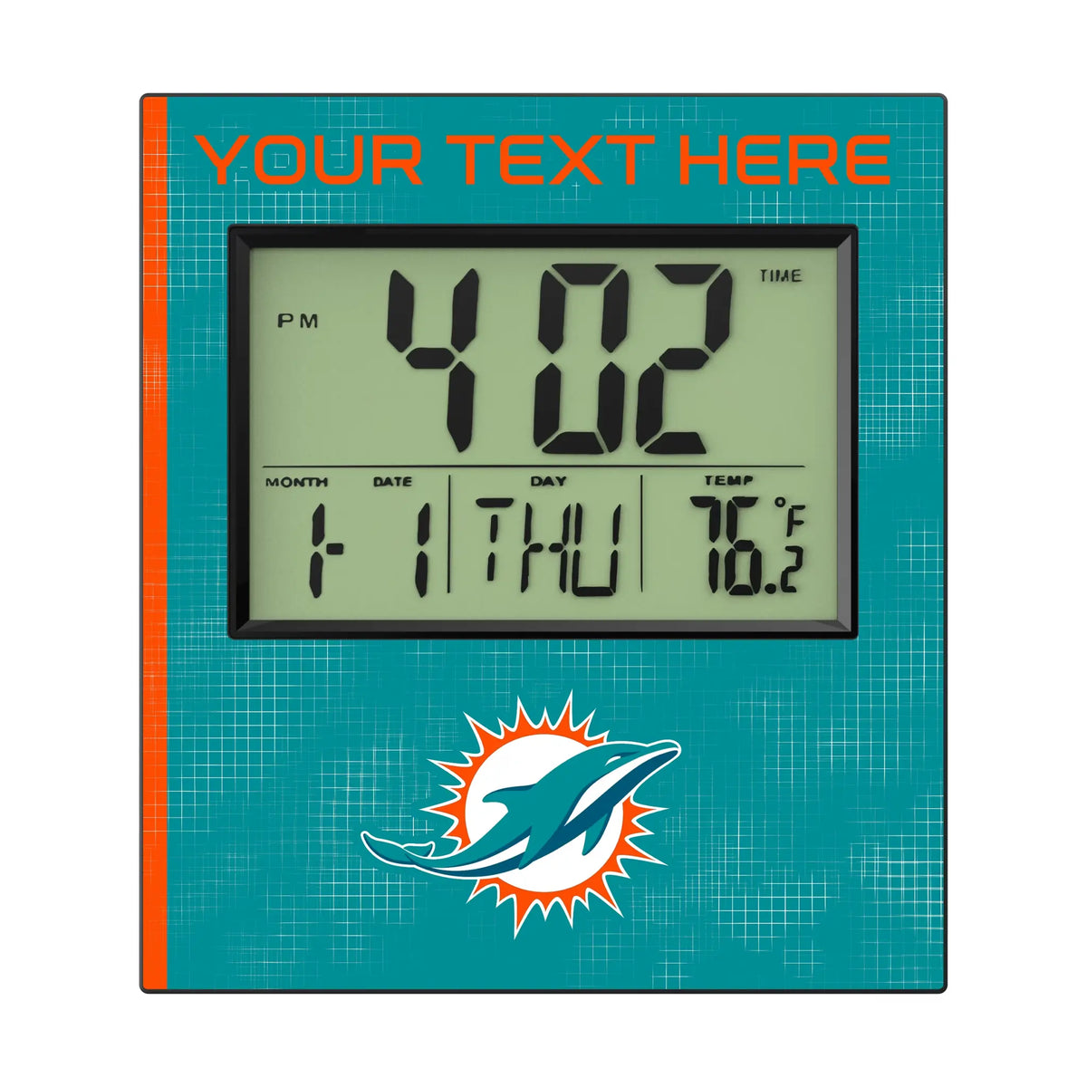 Miami Dolphins Personalized Hatch Wall Clock