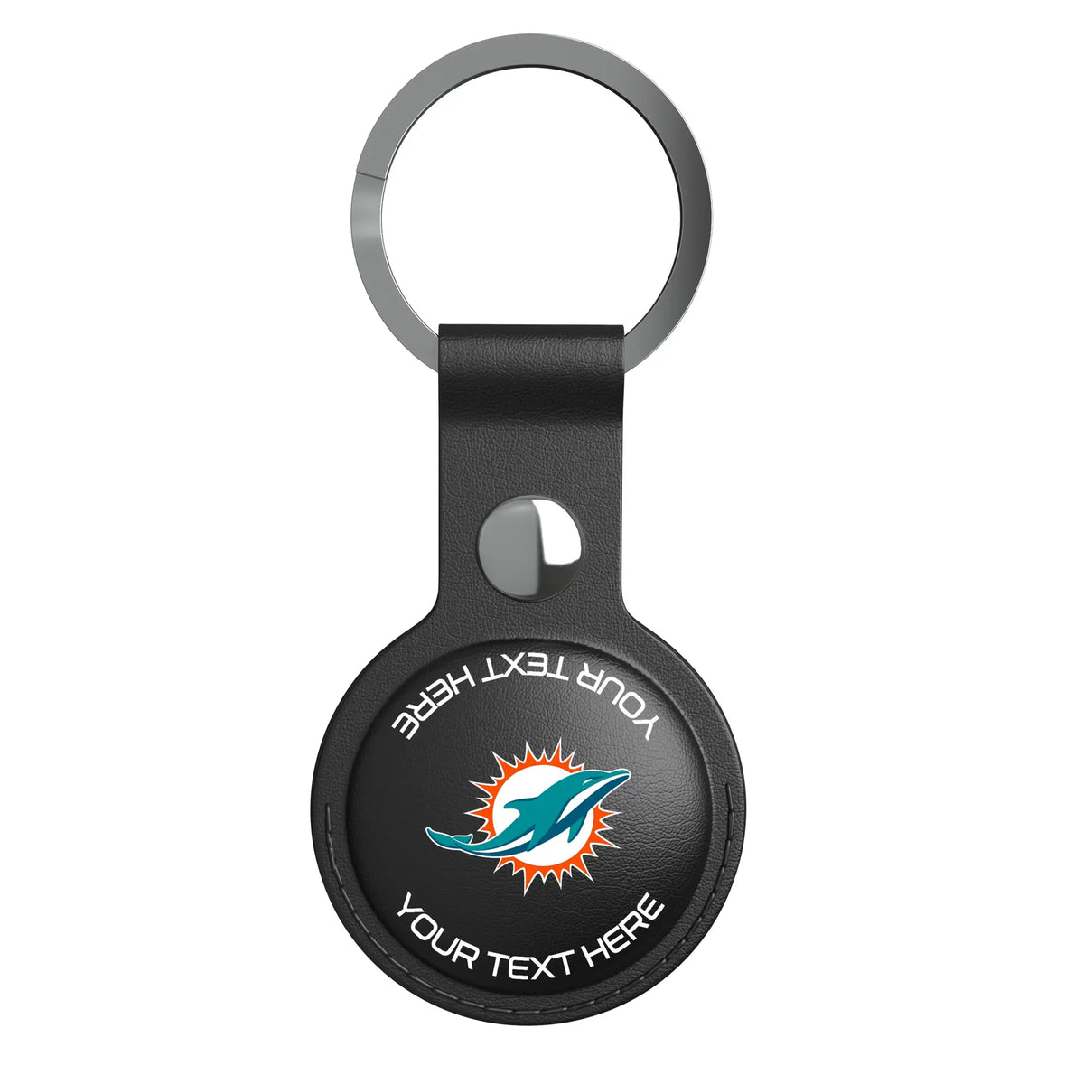 Miami Dolphins Personalized Insignia AirTag Black Airtag Holder