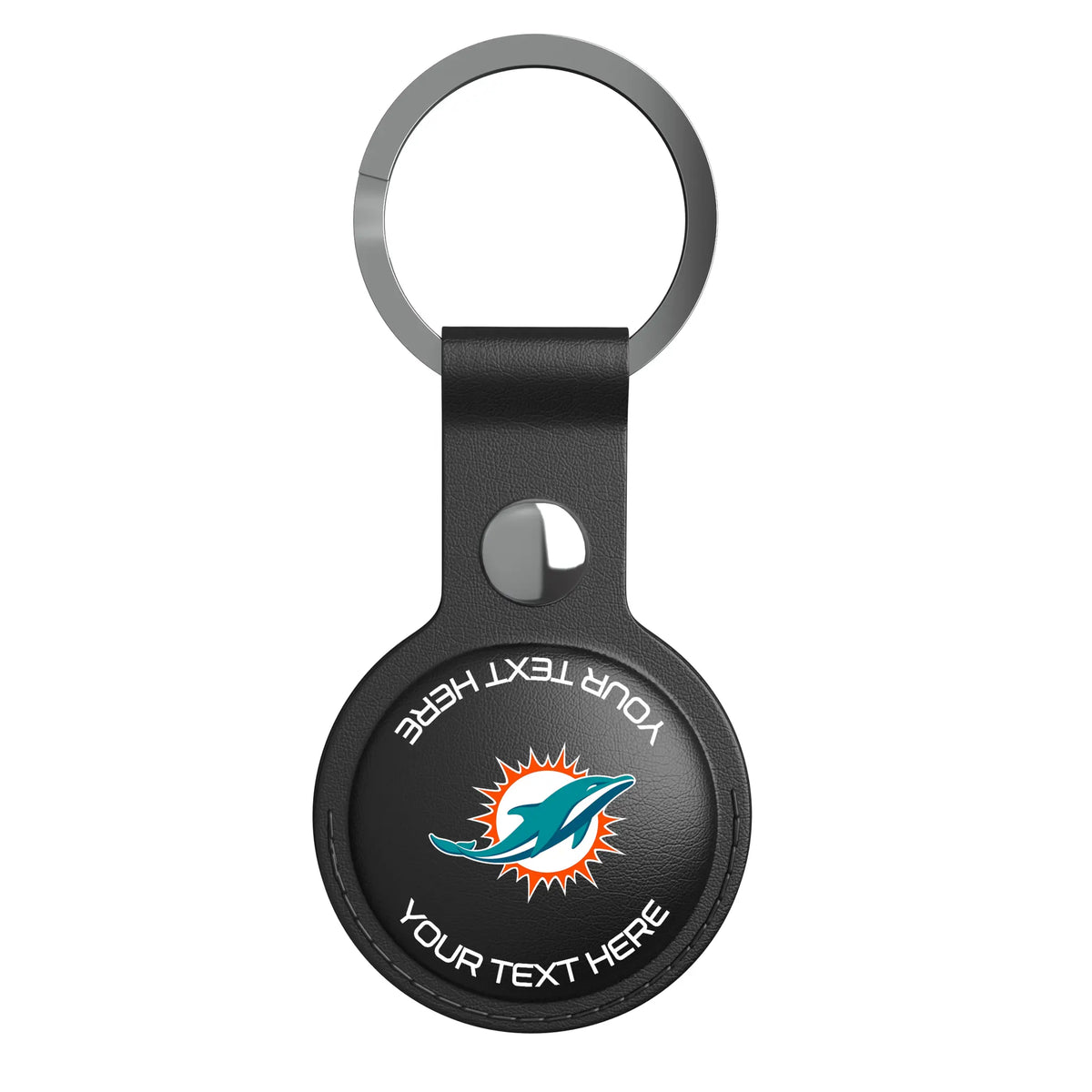 Miami Dolphins Personalized Insignia AirTag Black Airtag Holder