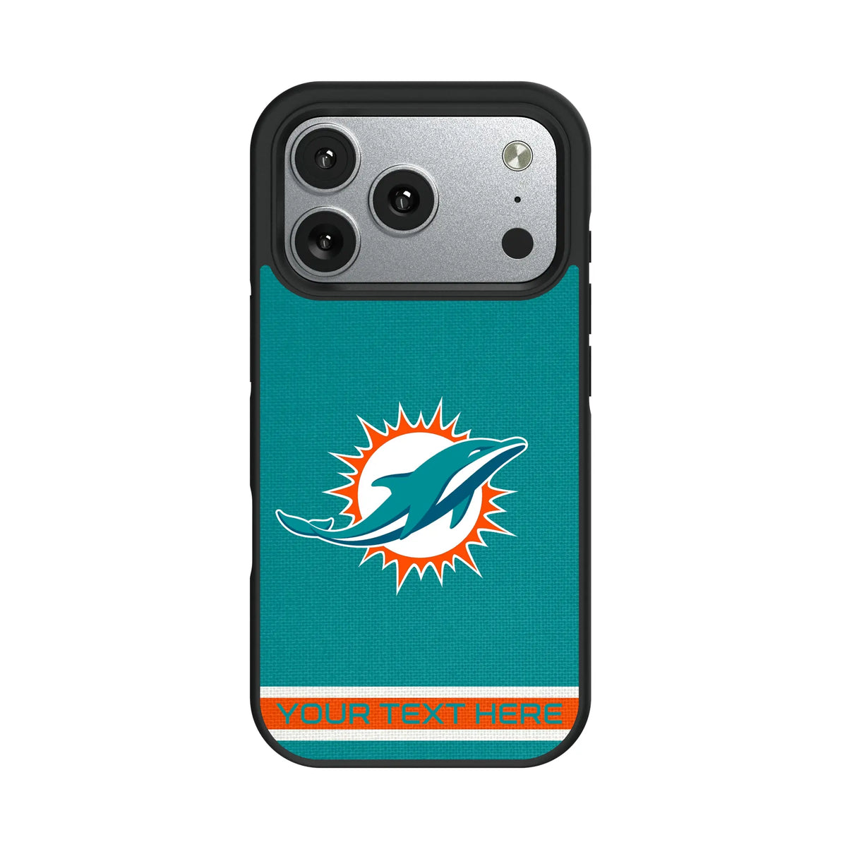 Miami Dolphins Personalized Stripe iPhone Bump Phone Case for Apple iPhone#Device_iPhone 17 Pro