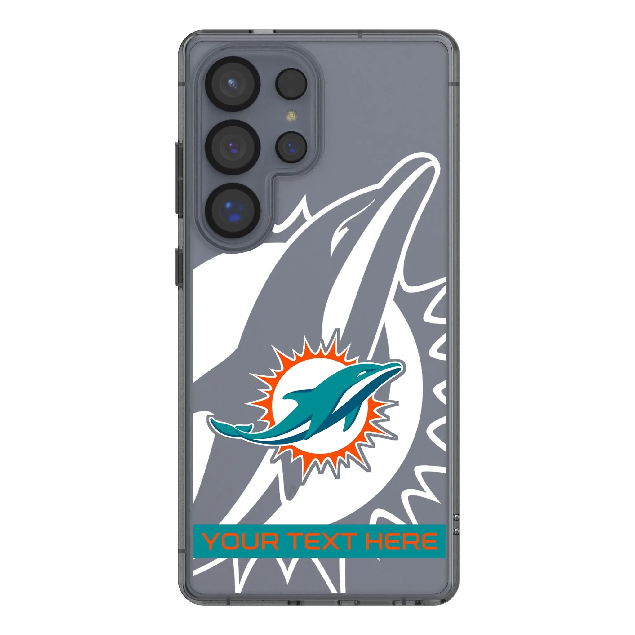 Miami Dolphins Personalized Tilt Galaxy Clear Phone Case for Samsung Galaxy#Device_Galaxy S25 Ultra