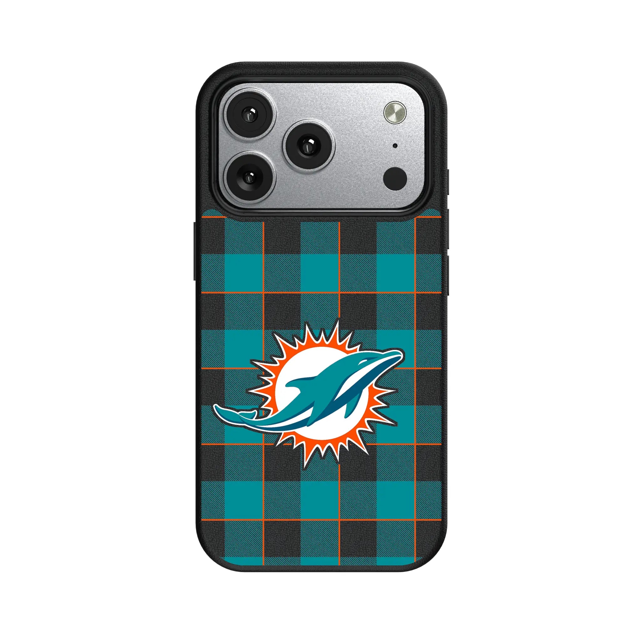 Miami Dolphins Plaid iPhone MagSafe Compatible Phone Case for Apple iPhone#Device_iPhone 17 Pro