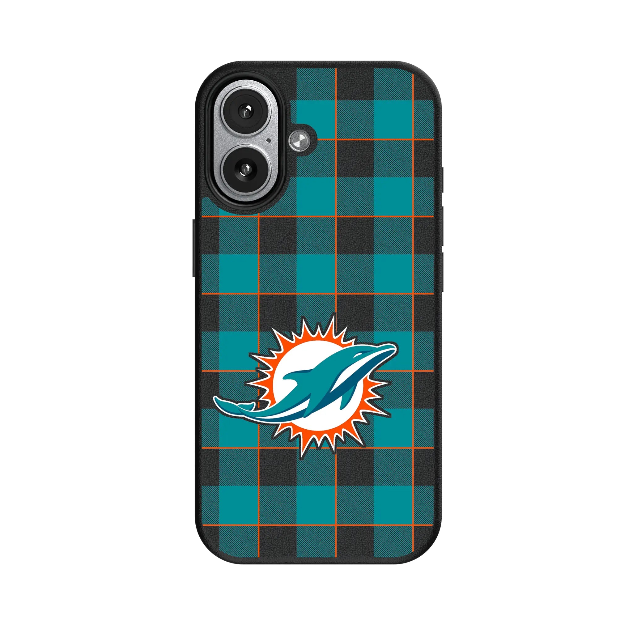 Miami Dolphins Plaid iPhone MagSafe Compatible Phone Case for Apple iPhone#Device_iPhone 17