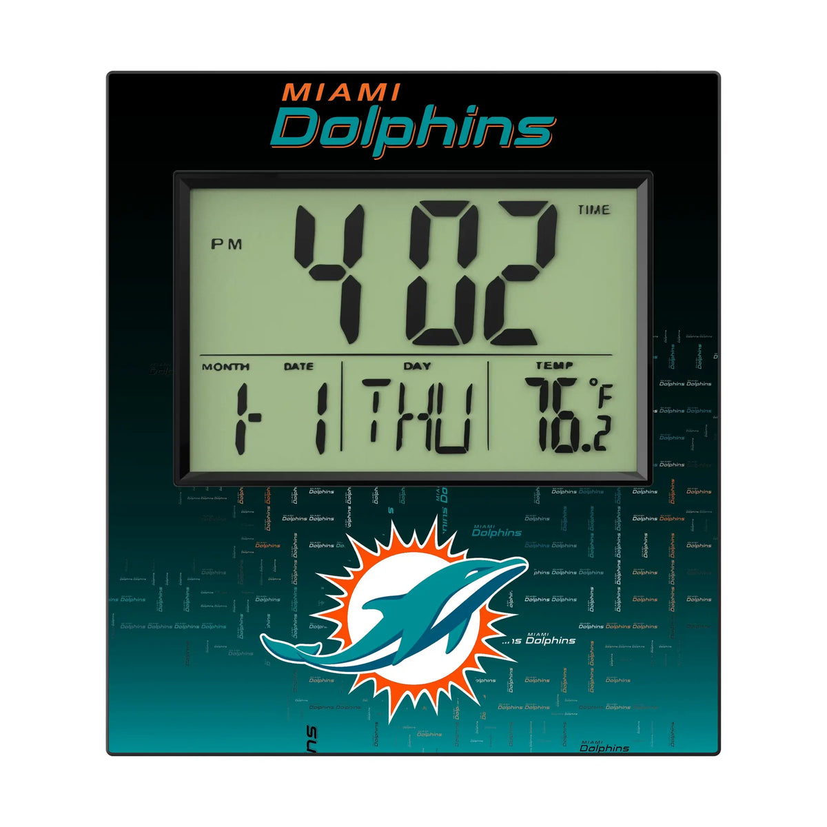 Miami Dolphins Quadtile Wall Clock