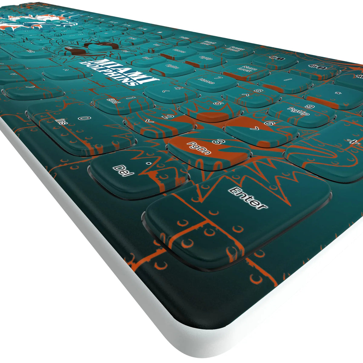 Miami Dolphins Rivet KKB605 Curved Wireless Keyboard - Detail