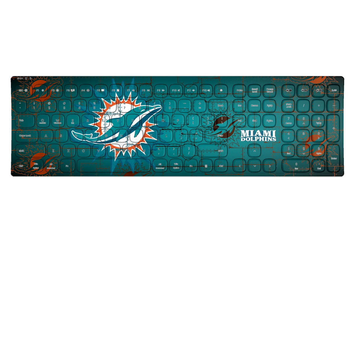 Miami Dolphins Rivet KKB605 Curved Wireless Keyboard