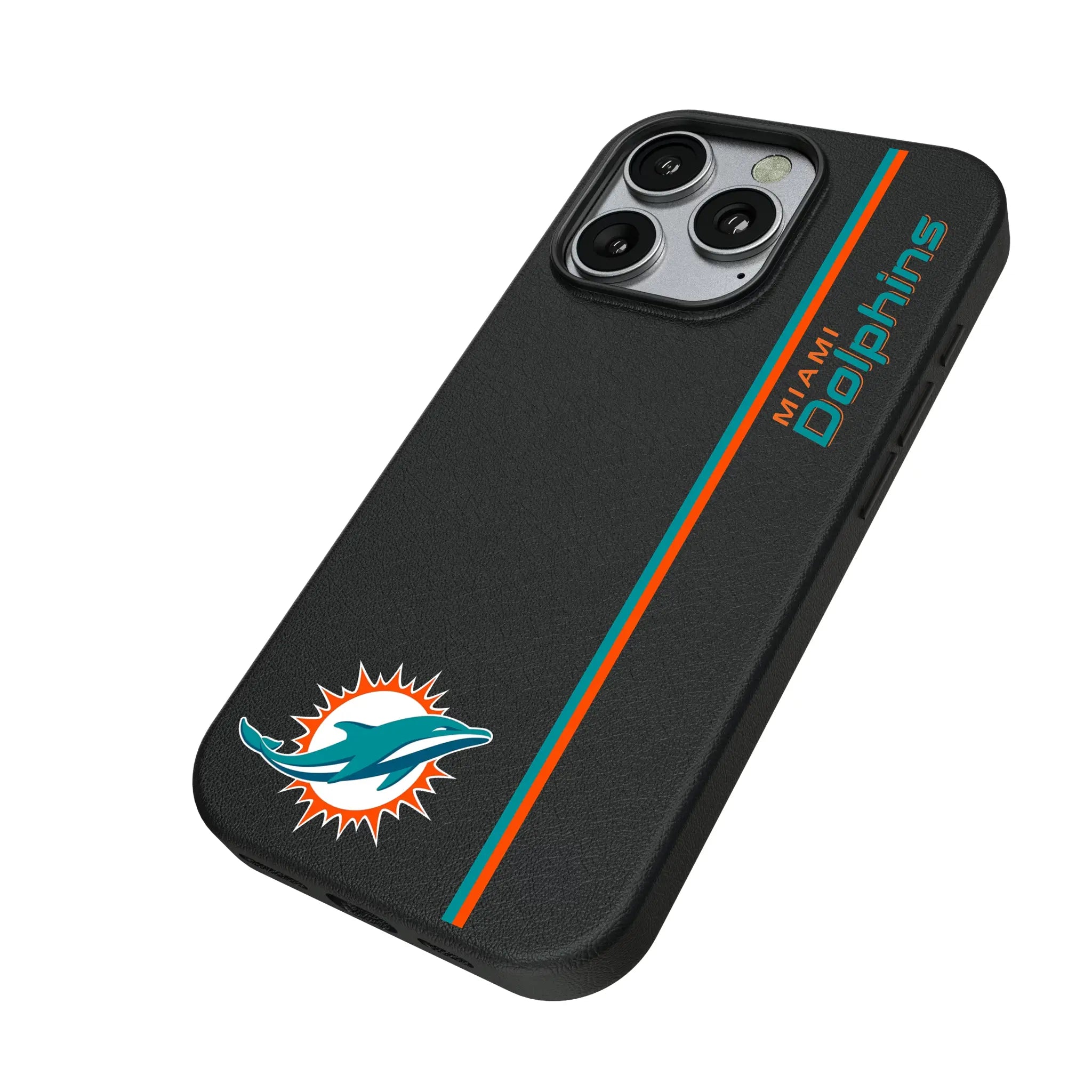 Miami Dolphins Sidebar iPhone MagSafe Compatible Phone Case for Apple iPhone - Isometric View