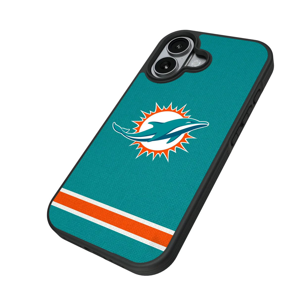 Miami Dolphins Stripe iPhone Bump Phone Case for Apple iPhone - Isometric View#Device_iPhone 17