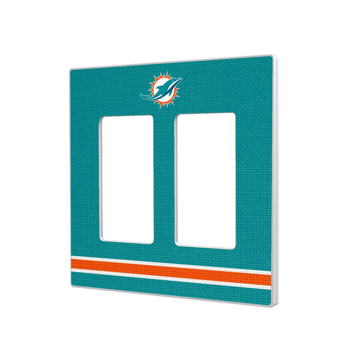 Miami Dolphins Stripe Hidden-Screw Light Switch Plate#Style_Double Rocker