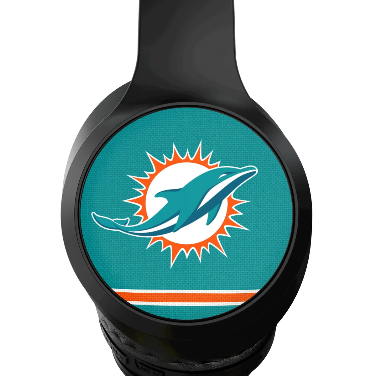 Miami Dolphins Stripe Wireless Over-Ear Headphones With Case - Detail