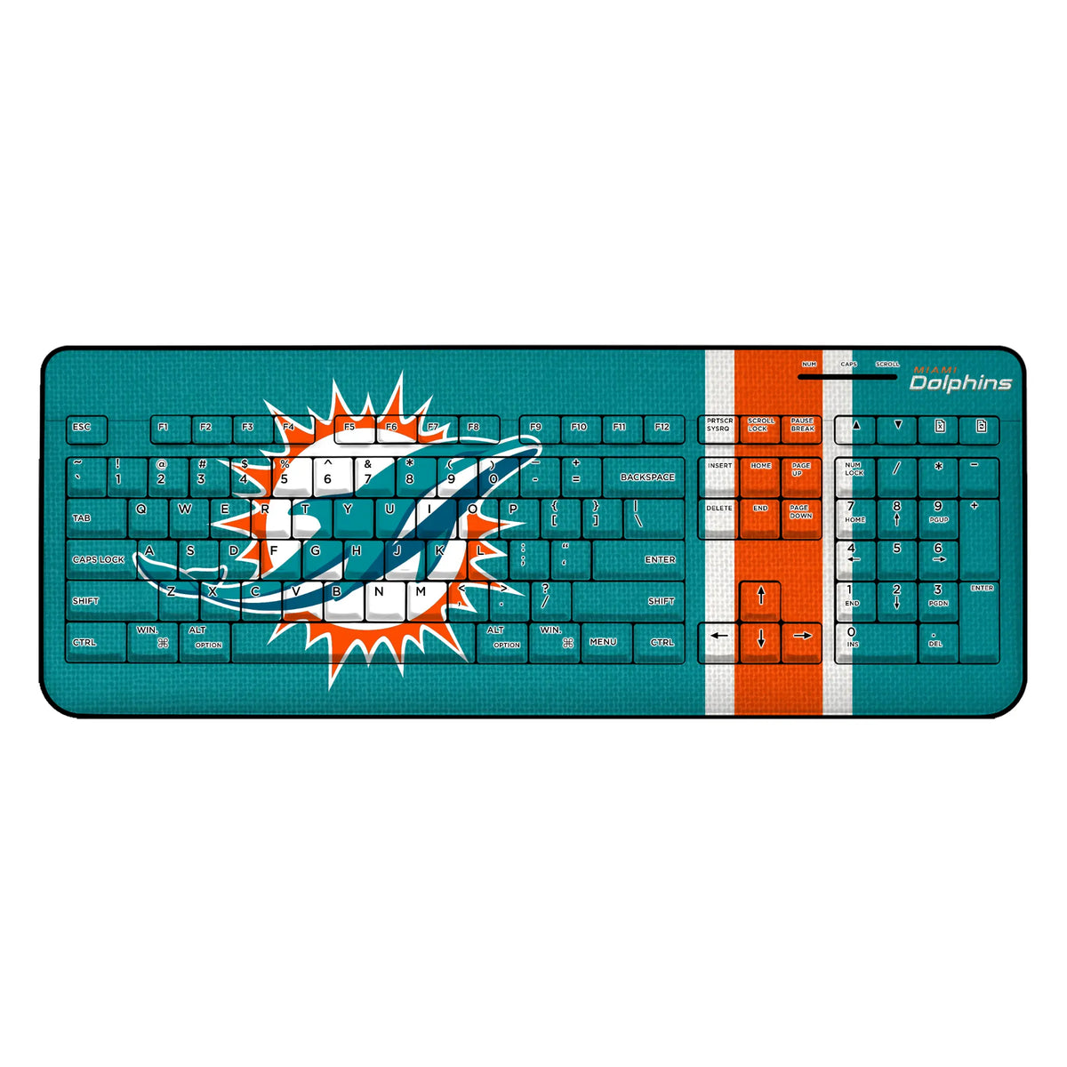 Miami Dolphins Stripe Wireless USB Keyboard