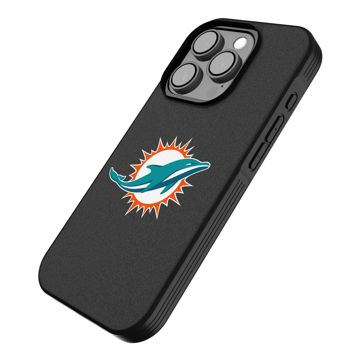 Miami Dolphins Text Backdrop iPhone Bump Phone Case for Apple iPhone - Isometric View