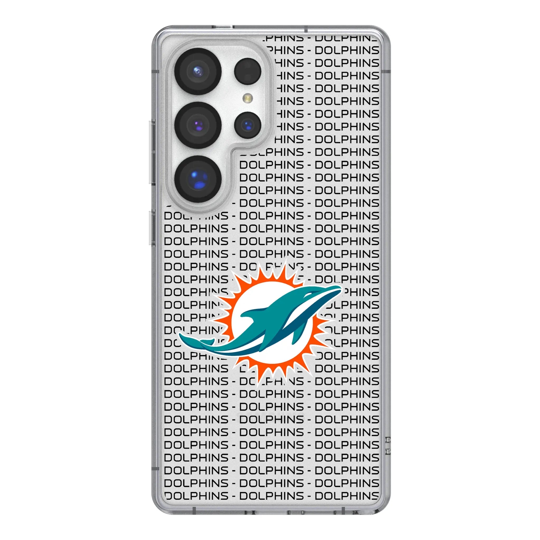 Miami Dolphins Text Backdrop Galaxy Clear Phone Case for Samsung Galaxy#Device_Galaxy S25 Ultra