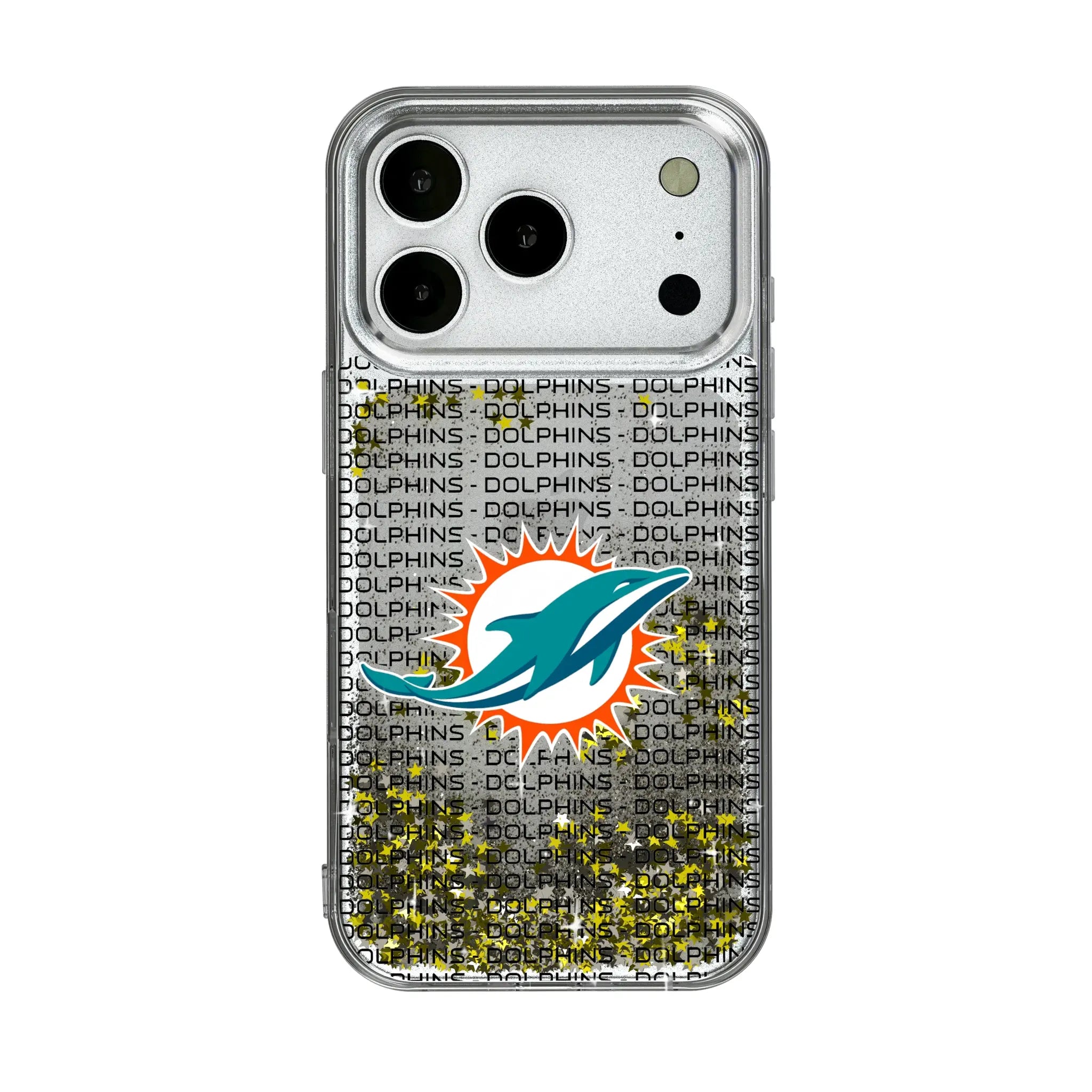 Miami Dolphins Text Backdrop iPhone Glitter Phone Case for Apple iPhone