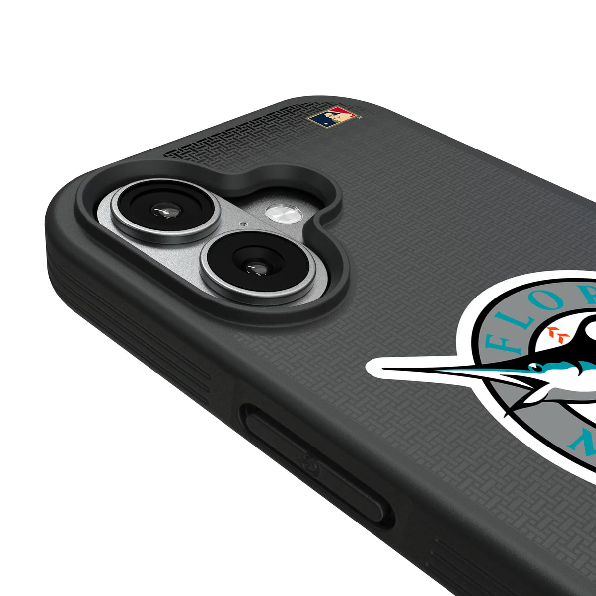 Miami Marlins 1993-2011 - Cooperstown Collection Linen iPhone Bump Phone Case for Apple iPhone - Detail#Device_iPhone 17