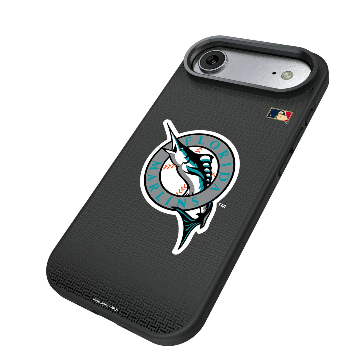 Miami Marlins 1993-2011 - Cooperstown Collection Linen iPhone Bump Phone Case for Apple iPhone - Isometric View#Device_iPhone Air