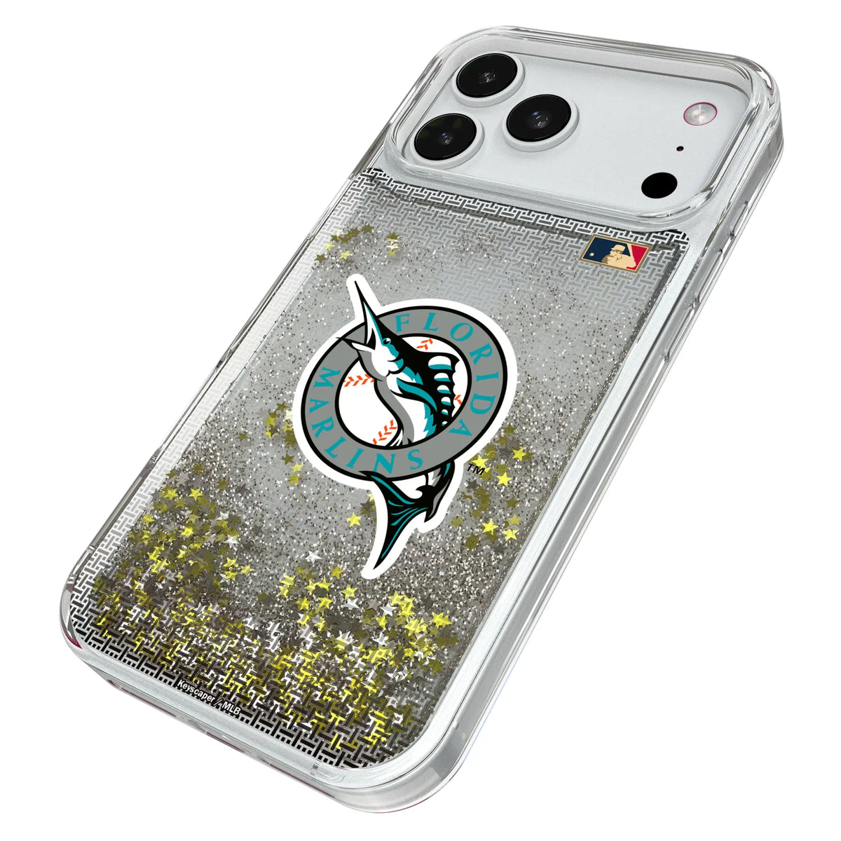Miami Marlins 1993-2011 - Cooperstown Collection Linen iPhone Glitter Phone Case for Apple iPhone - Isometric View#Device_iPhone 18 Pro Max