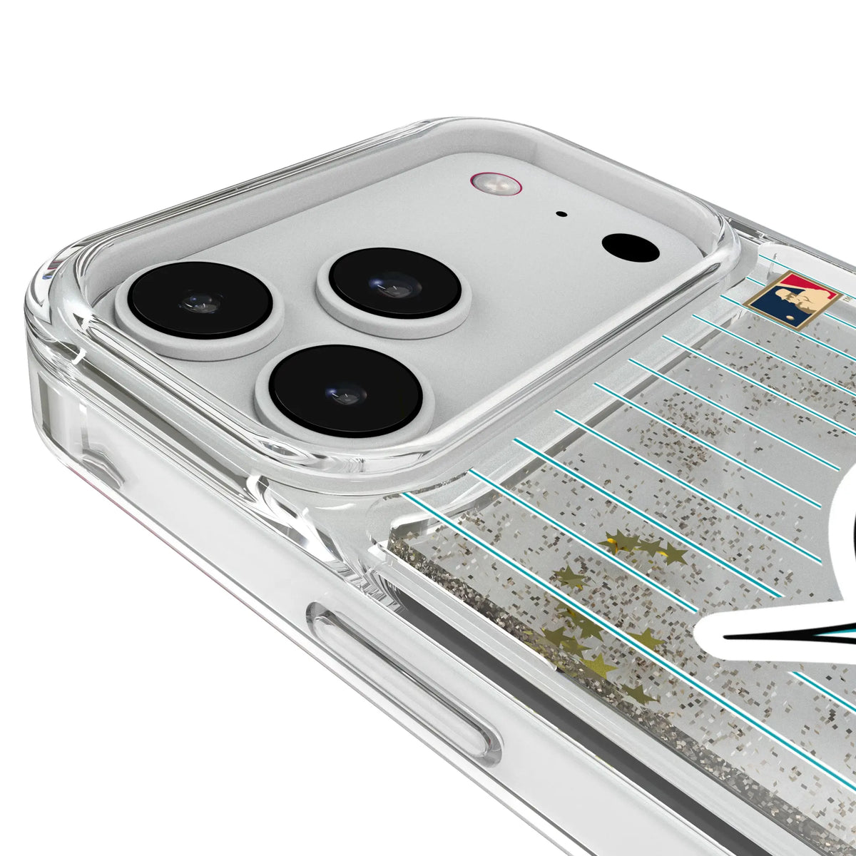Miami Marlins 1993-2011 - Cooperstown Collection Pinstripe iPhone Glitter Phone Case for Apple iPhone - Detail#Device_iPhone 18 Pro Max