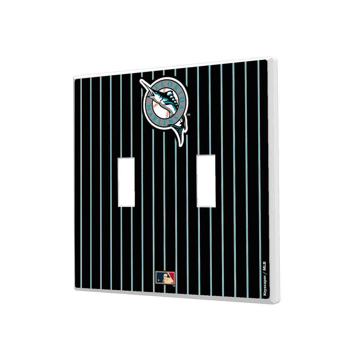 Miami Marlins 1993-2011 - Cooperstown Collection Pinstripe Hidden-Screw Light Switch Plate#Style_Double Toggle