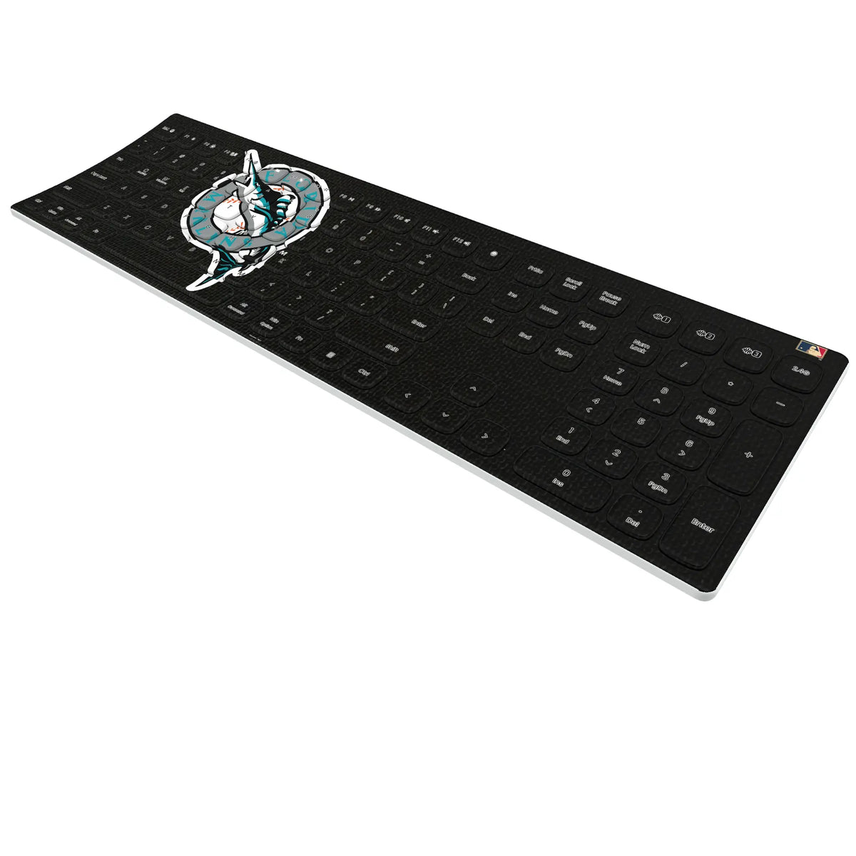 Miami Marlins 1993-2011 - Cooperstown Collection Solid KKB605 Curved Wireless Keyboard - Isometric View