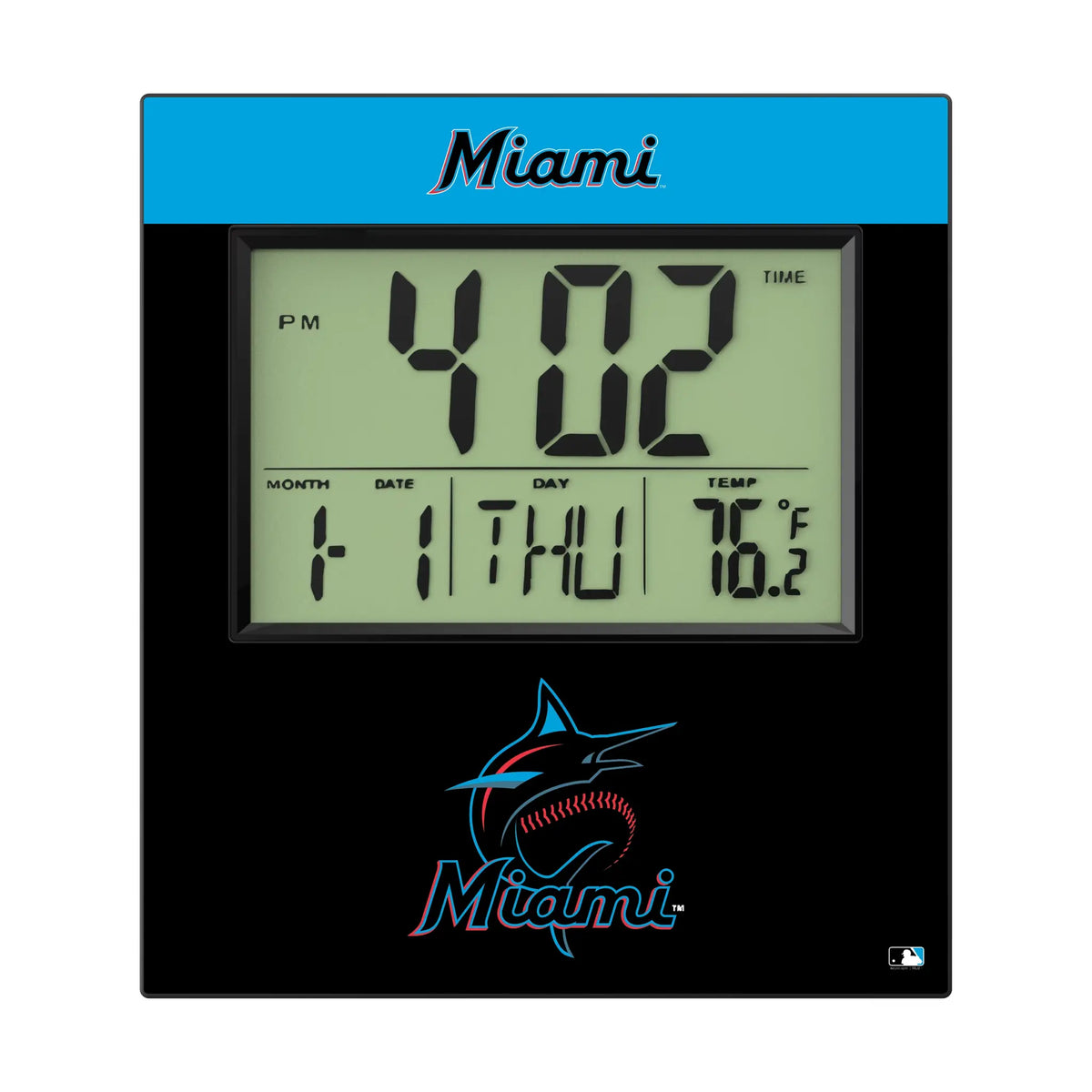 Miami Marlins Color Block Wall Clock