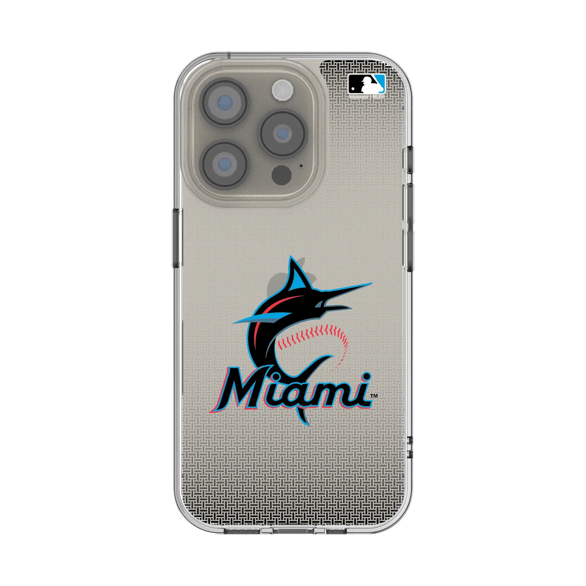 Miami Marlins Linen iPhone Clear Phone Case for Apple iPhone