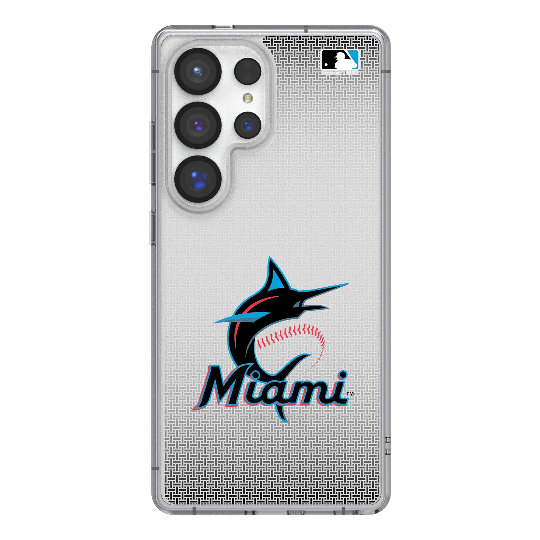 Miami Marlins Linen Galaxy Clear Phone Case for Samsung Galaxy#Device_Galaxy S25 Ultra