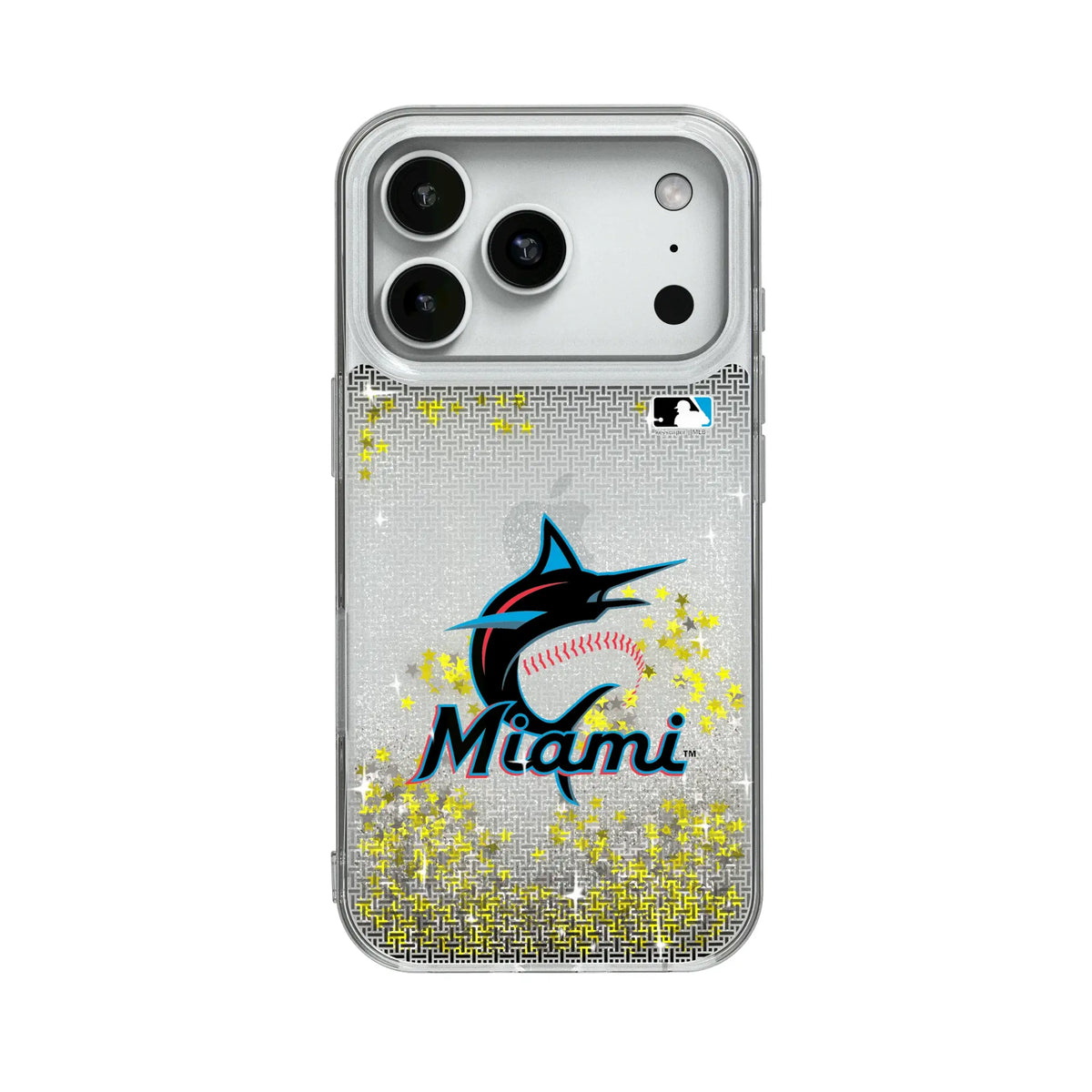 Miami Marlins Linen Glitter Phone Case for Apple iPhone