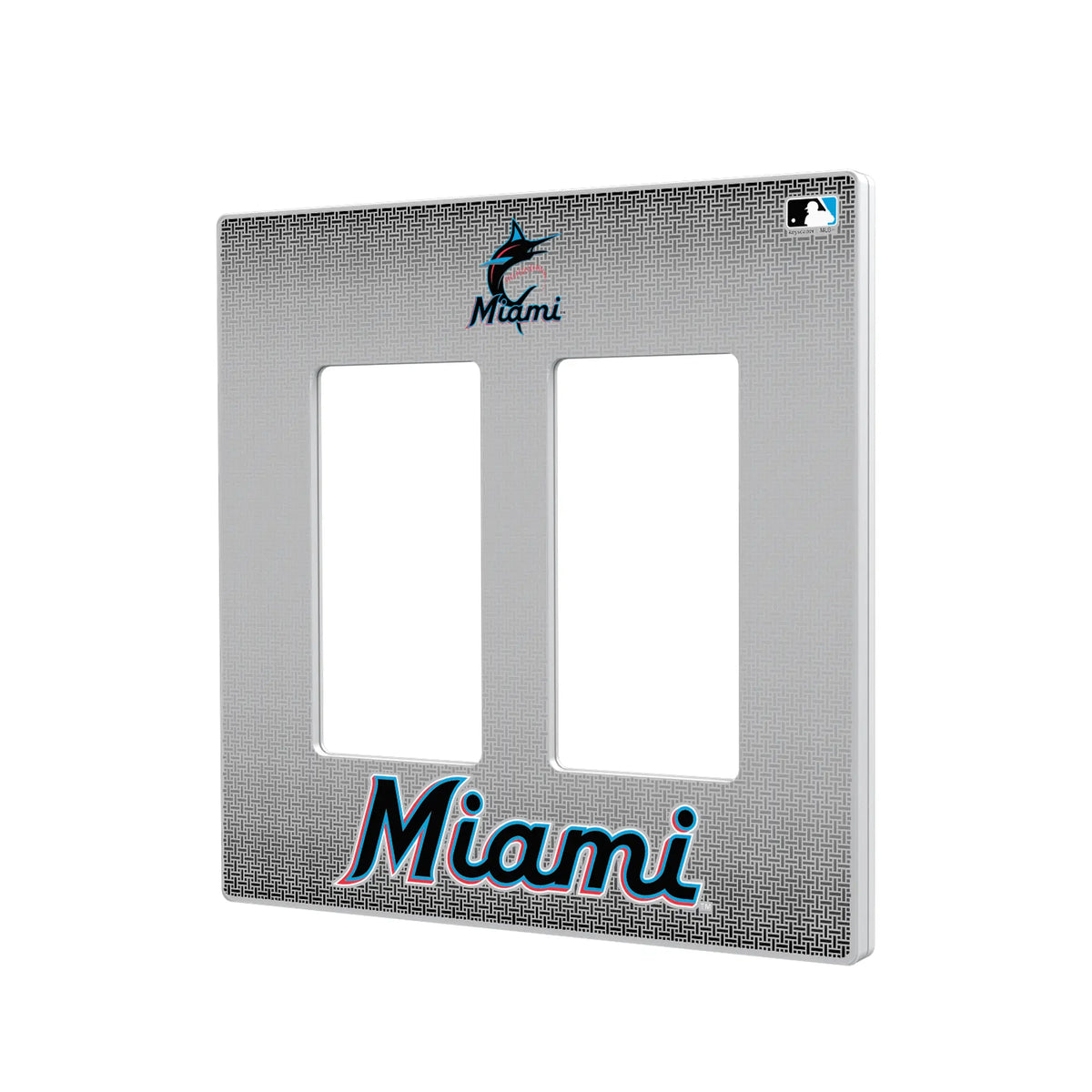 Miami Marlins Linen Hidden-Screw Light Switch Plate#Style_Double Rocker