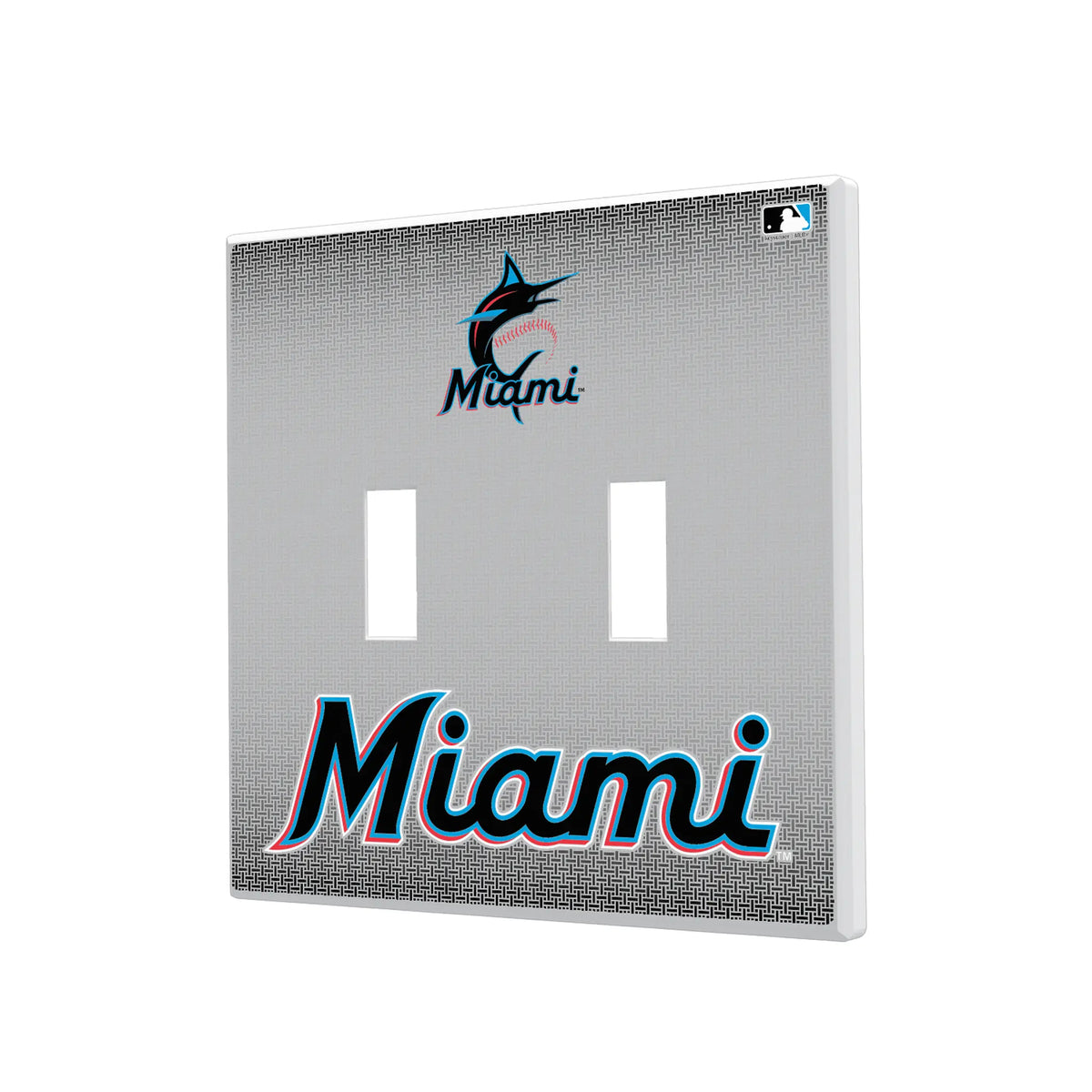 Miami Marlins Linen Hidden-Screw Light Switch Plate#Style_Double Toggle