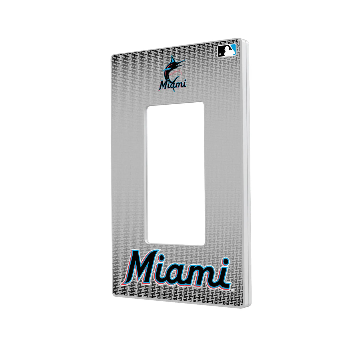 Miami Marlins Linen Hidden-Screw Light Switch Plate#Style_Single Rocker