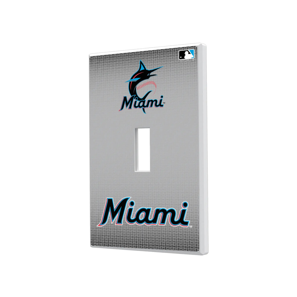 Miami Marlins Linen Hidden-Screw Light Switch Plate#Style_Single Toggle