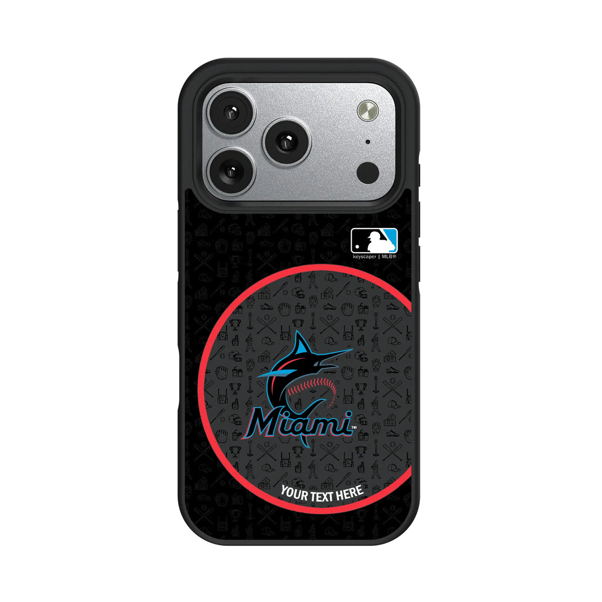 Miami Marlins Personalized Circle iPhone Bump Phone Case for Apple iPhone#Device_iPhone 17 Pro