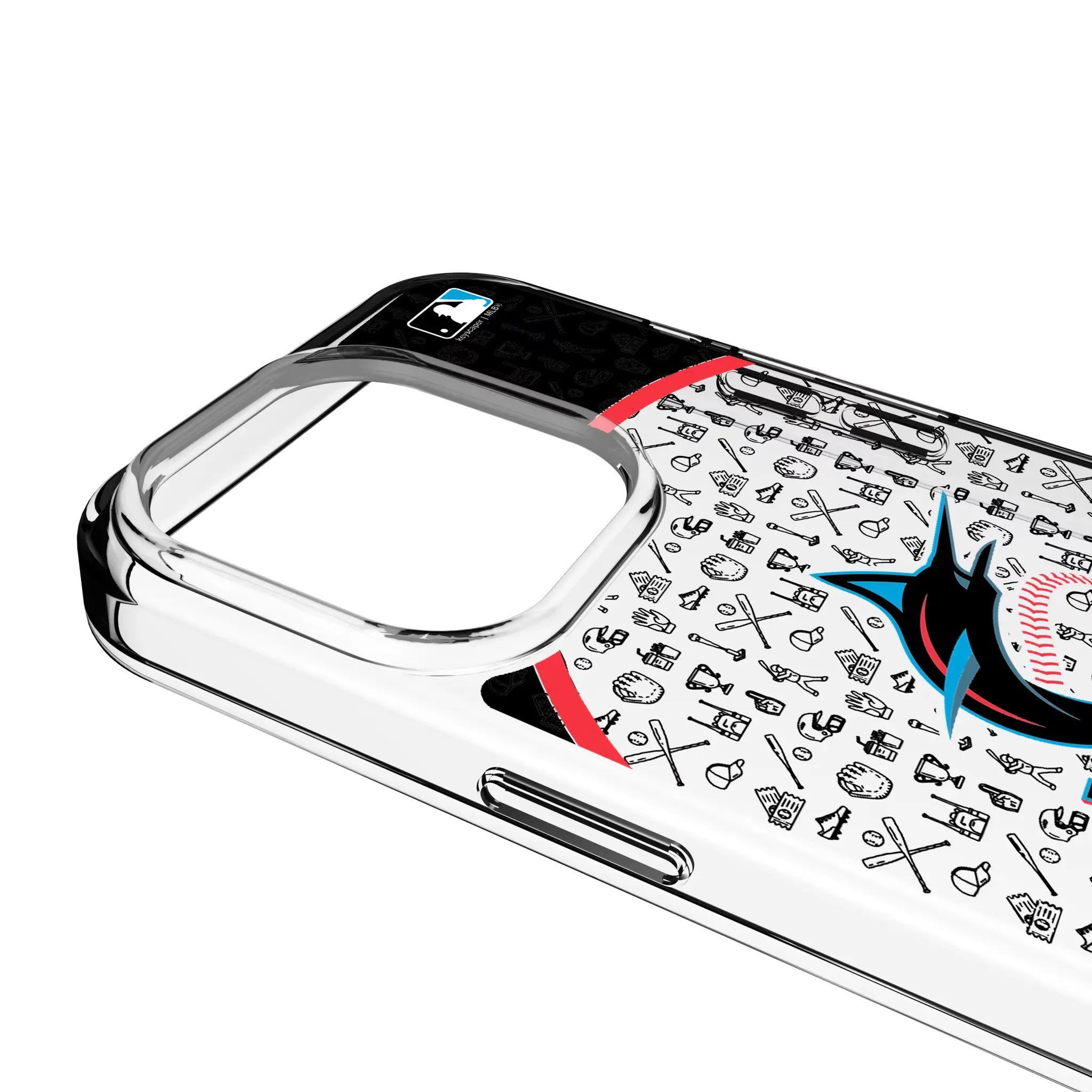 Miami Marlins Personalized Circle iPhone Clear Phone Case for Apple iPhone - Detail