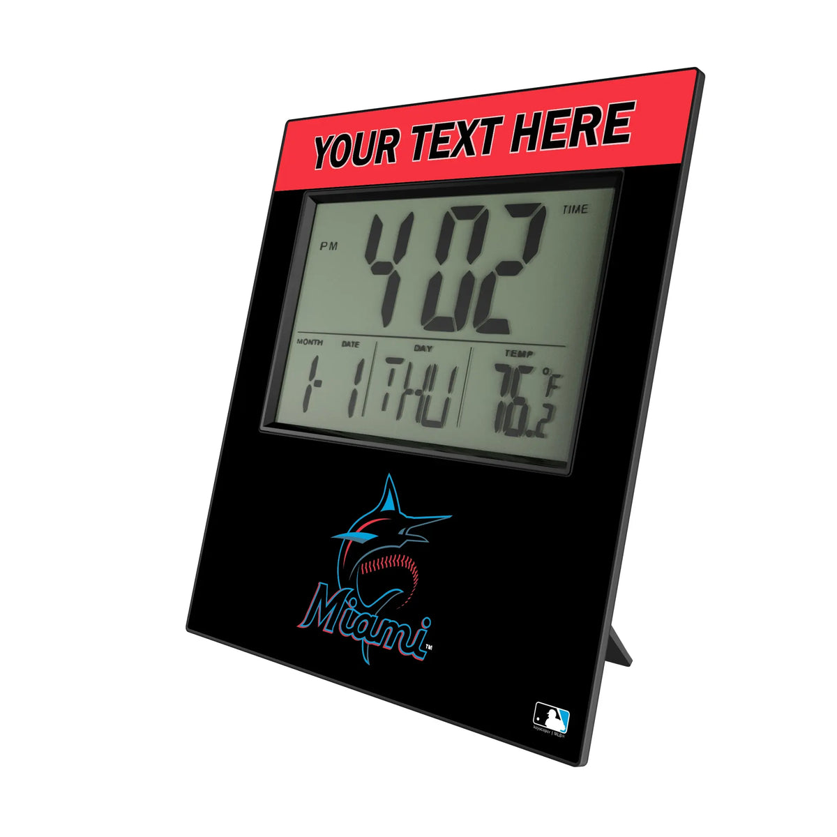 Miami Marlins Personalized Color Block Wall Clock